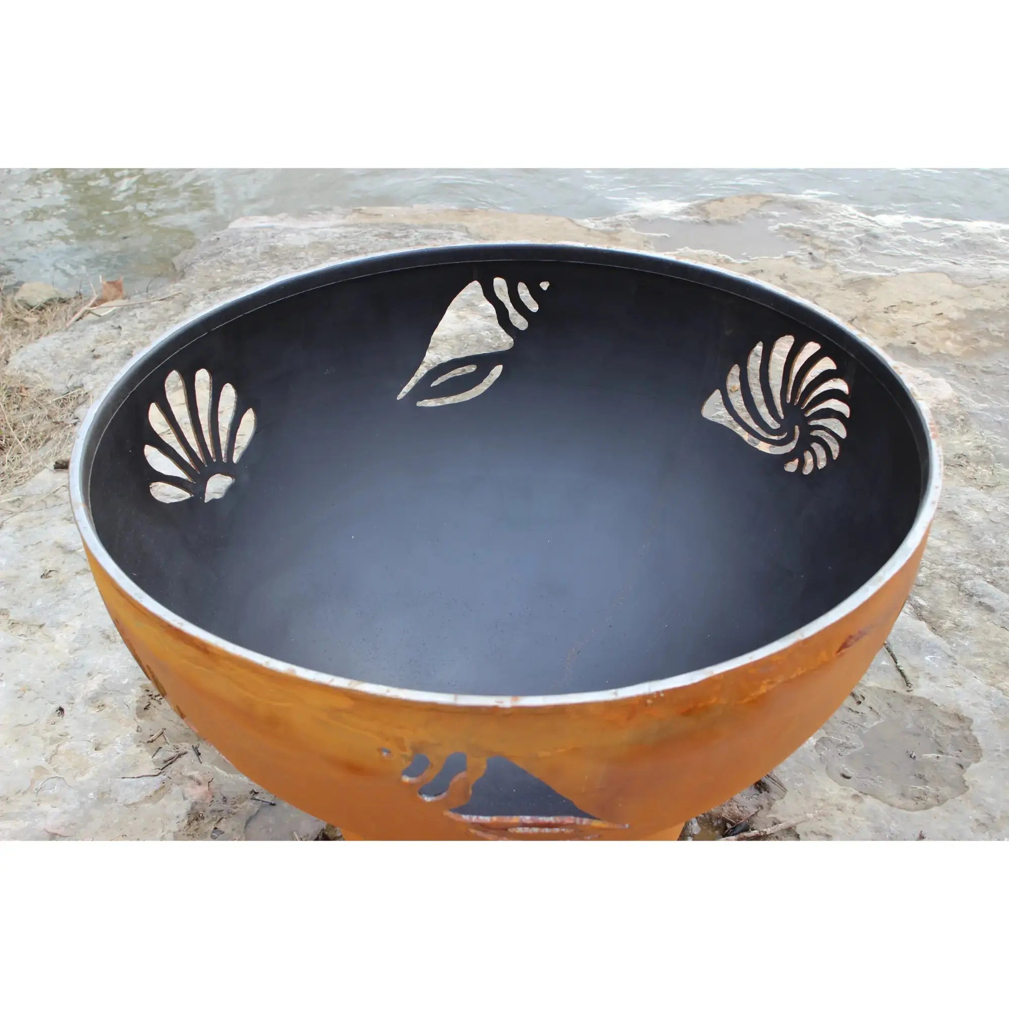 Beachcomber 36″ Round Wood Burning Fire Pit – Carbon Steel by Fire Pit Art Fire Pit Art