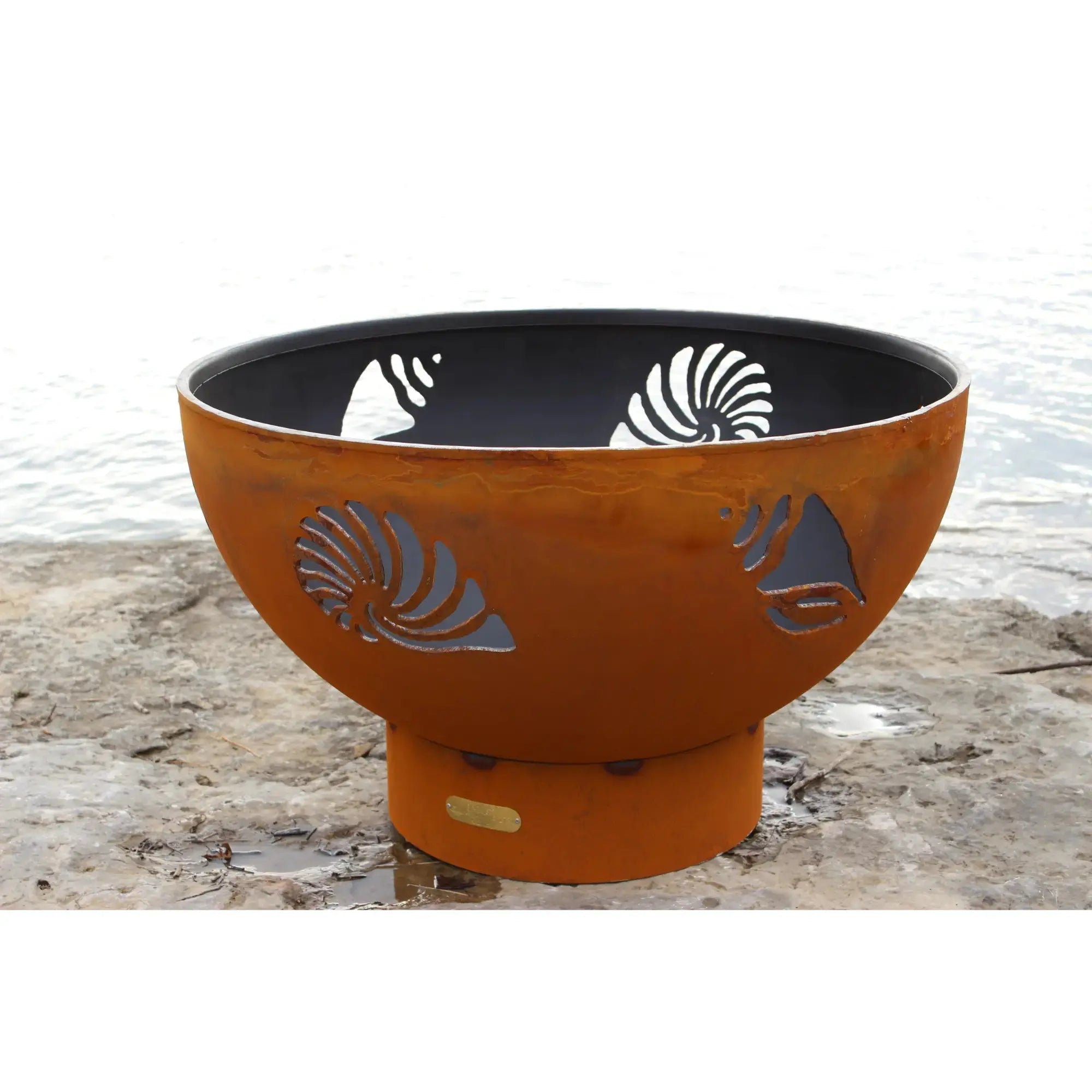Beachcomber 36″ Round Wood Burning Fire Pit – Carbon Steel by Fire Pit Art Fire Pit Art