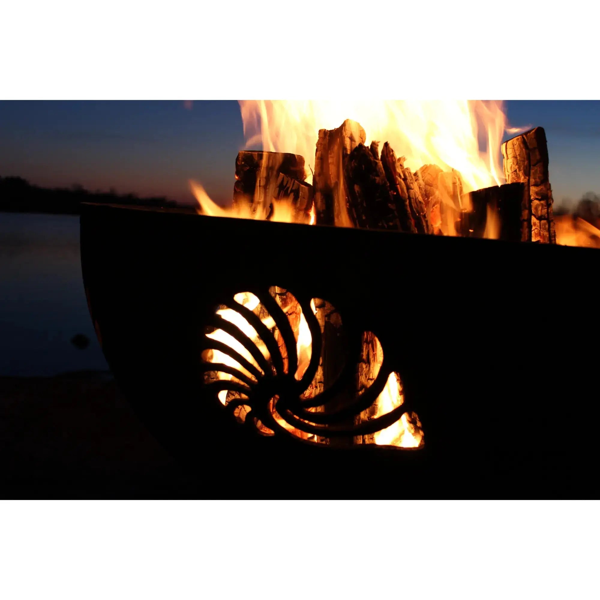 Beachcomber 36″ Round Wood Burning Fire Pit – Carbon Steel by Fire Pit Art Fire Pit Art