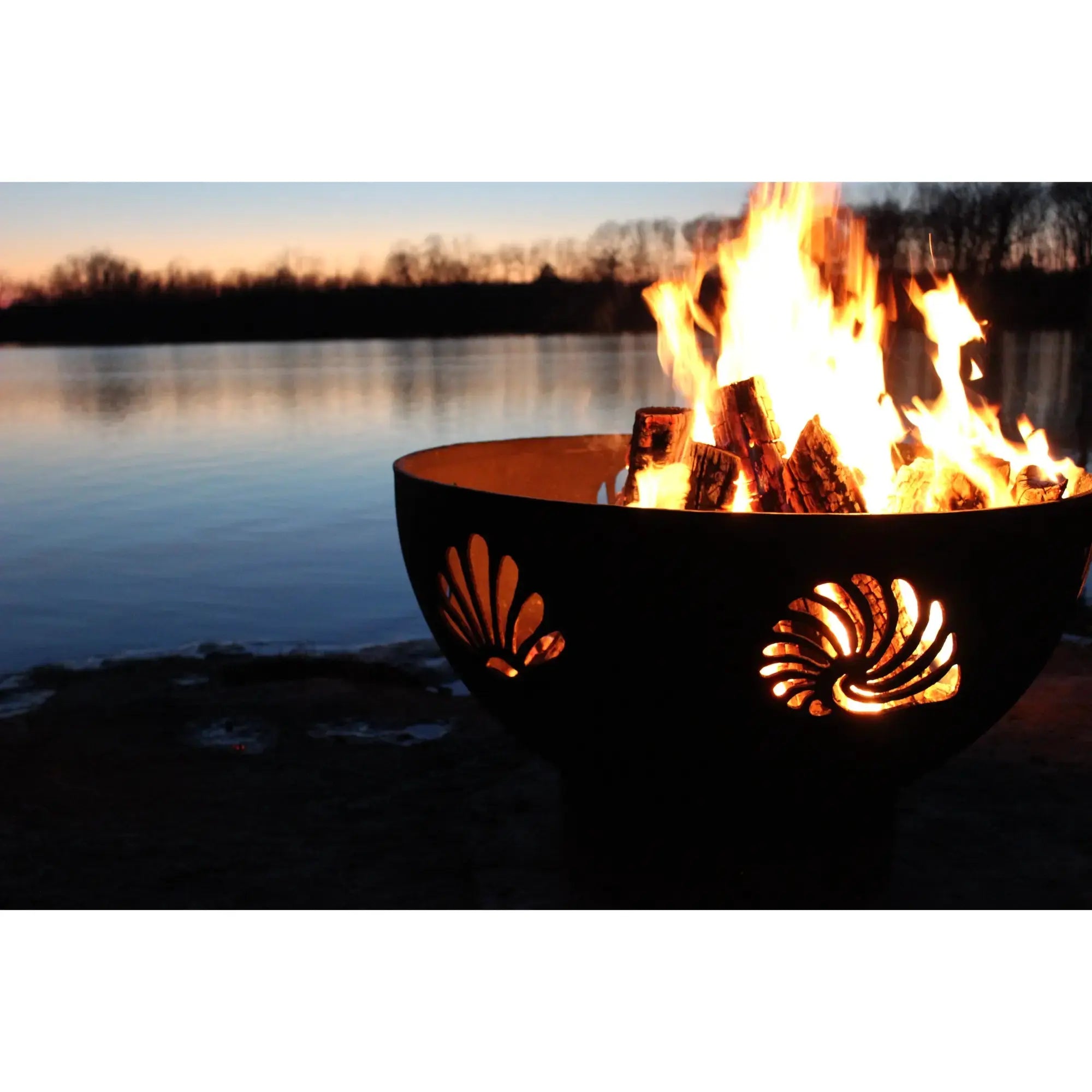 Beachcomber 36″ Round Wood Burning Fire Pit – Carbon Steel by Fire Pit Art Fire Pit Art