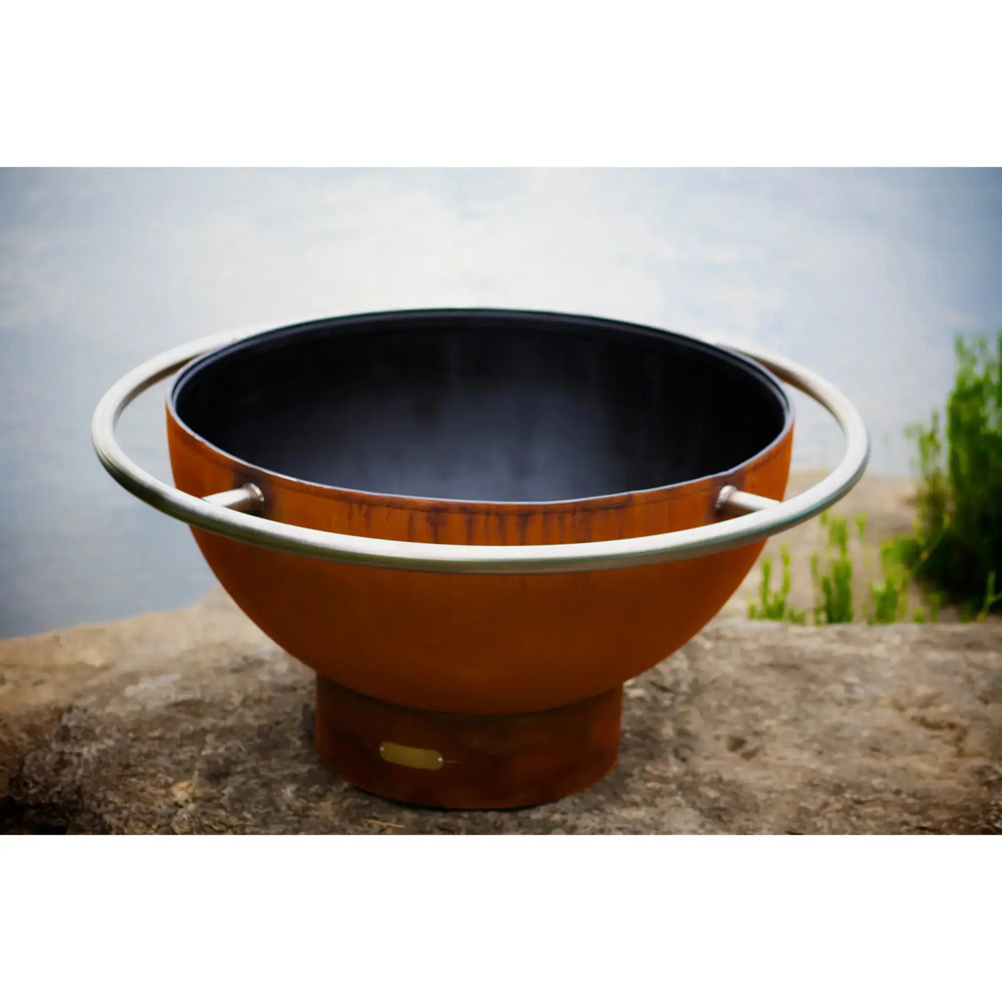 Bella Luna 48″ Round Wood Burning Fire Pit – Carbon Steel by Fire Pit Art Fire Pit Art