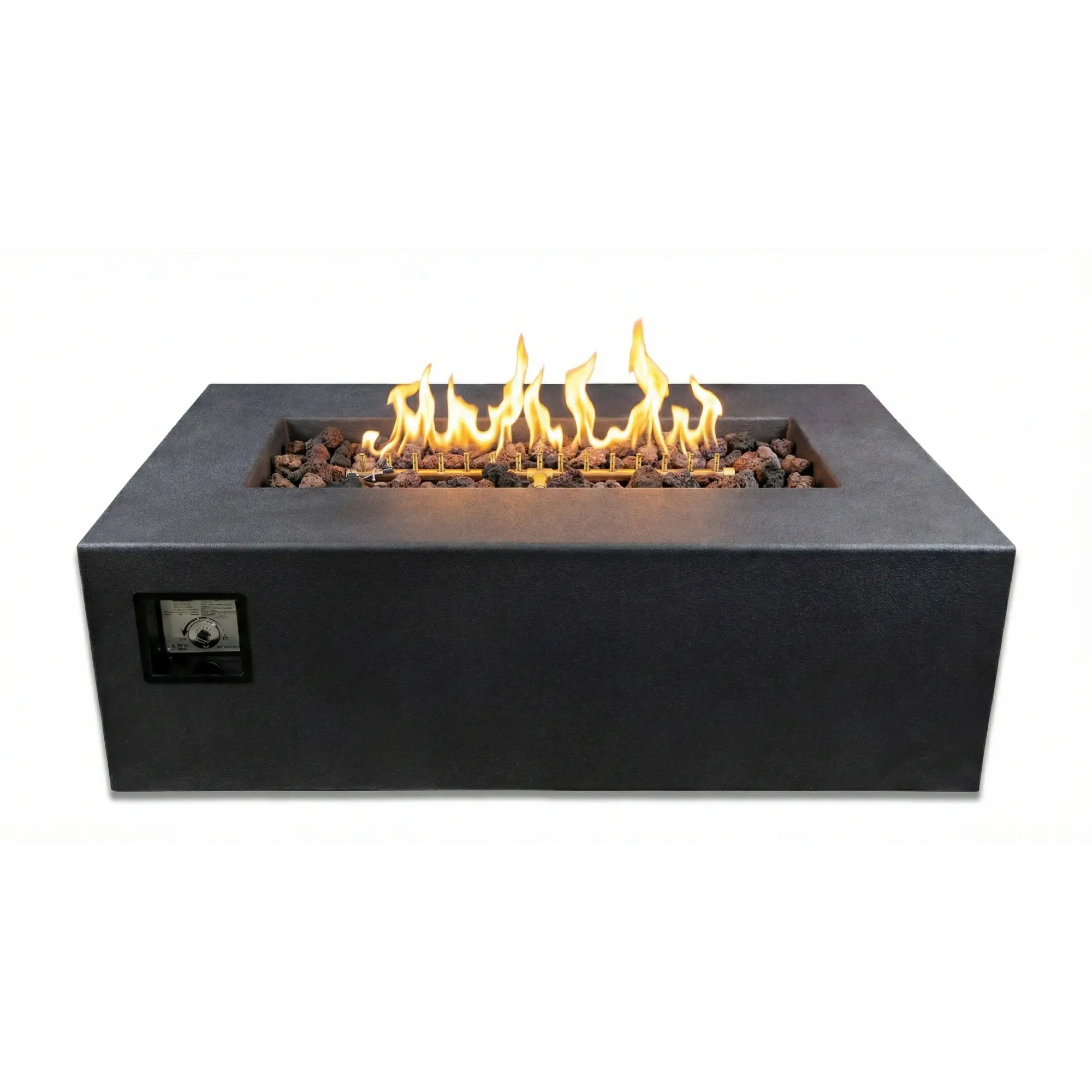 Blaze 60" Rectangular Concrete Gas Fire Pit Table – Liquid Propane – BLZ-60-FTABLE-LP