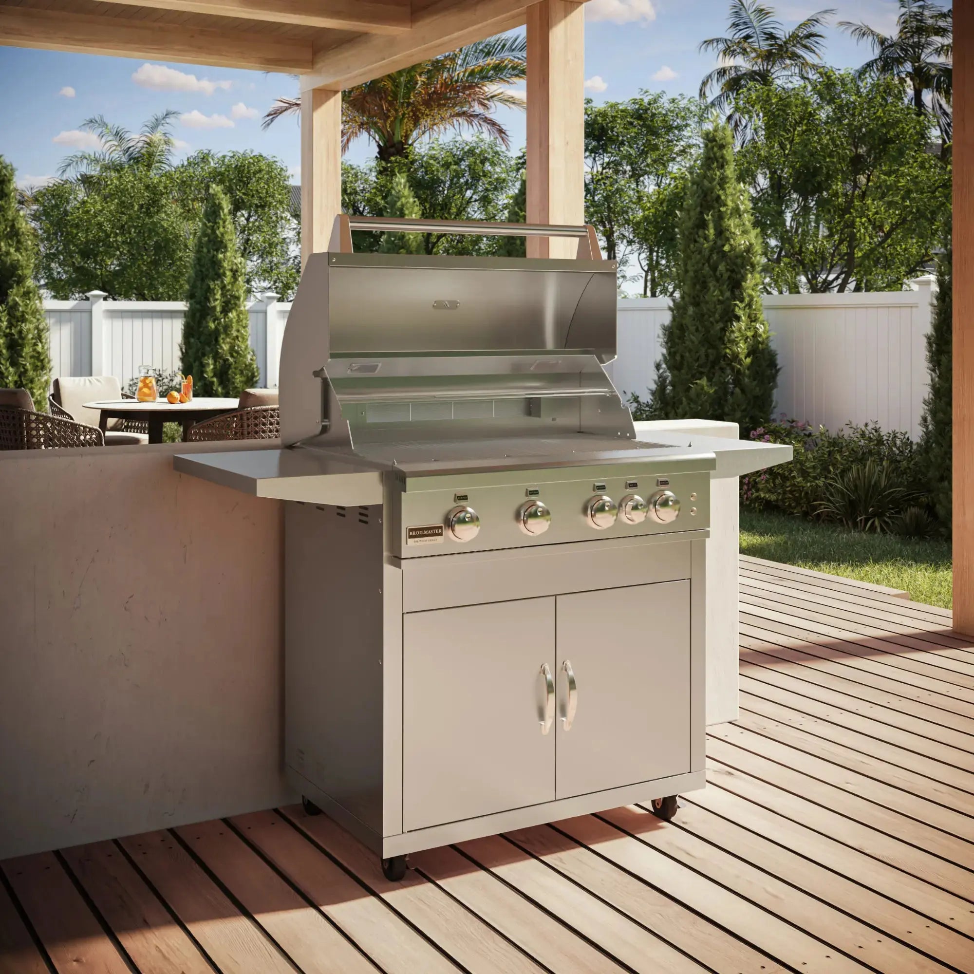 Broilmaster B-Series 32-Inch Marine Grade Fully Loaded 4-Burner Freestanding Gas Grill with Cart broilmaster