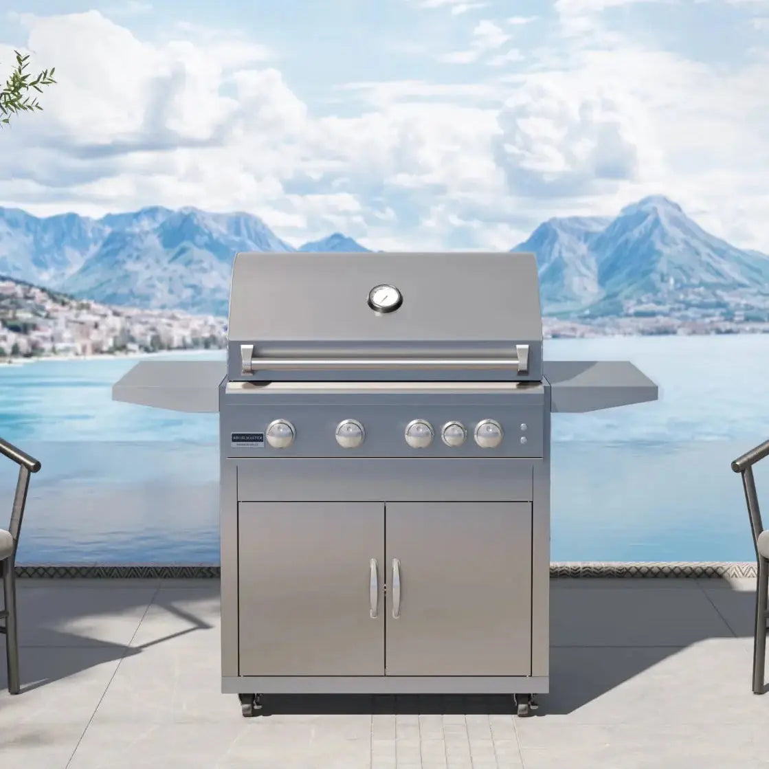 Broilmaster B-Series 32-Inch Fully Loaded 4-Burner Freestanding Gas Grill with Cart broilmaster