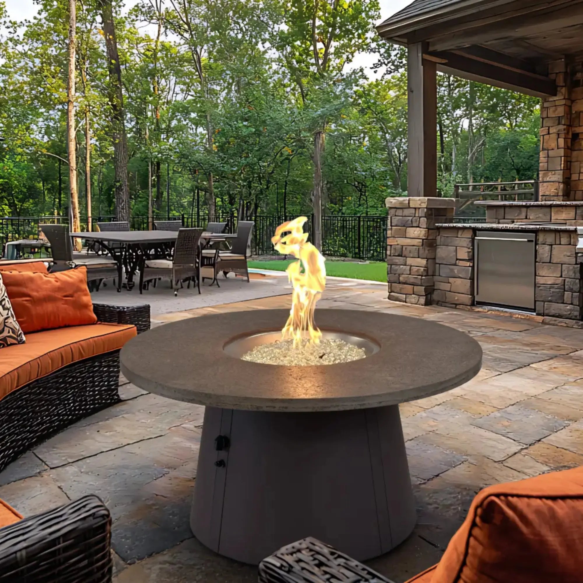 Cirvalo 48" Round Gas Fire Table – The Outdoor GreatRoom Company The Outdoor GreatRoom Company