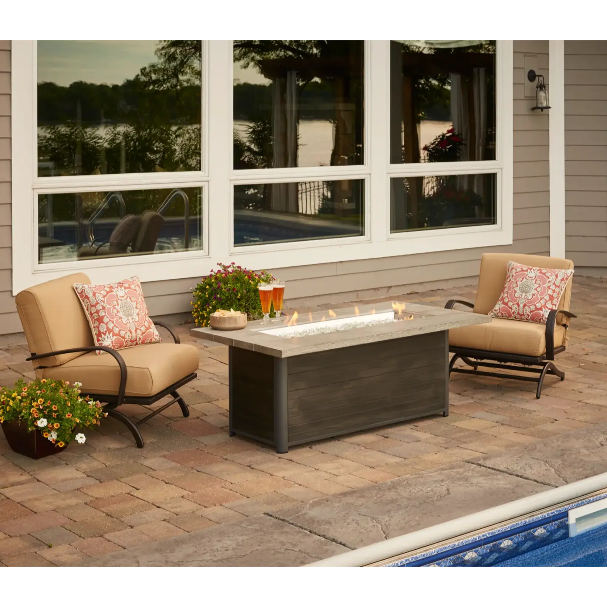 Cedar Ridge 61″ Linear Gas Fire Pit Table – The Outdoor GreatRoom Company The Outdoor GreatRoom Company
