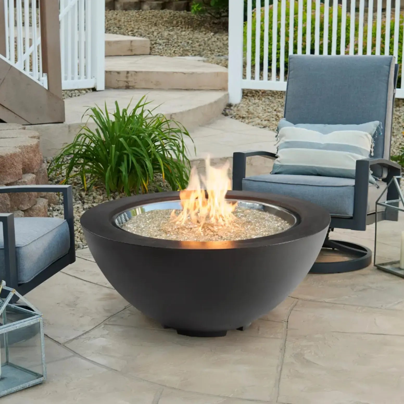 Cove 42″ Round Concrete Gas Fire Pit Bowl – The Outdoor GreatRoom Company The Outdoor GreatRoom Company