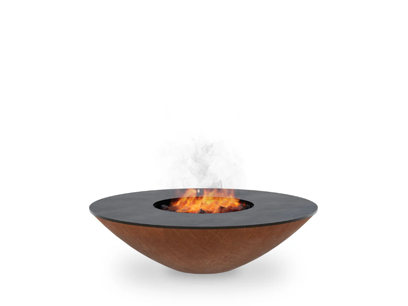 Arteflame 40" Corten Steel Fire Pit Grill with Cooktop
