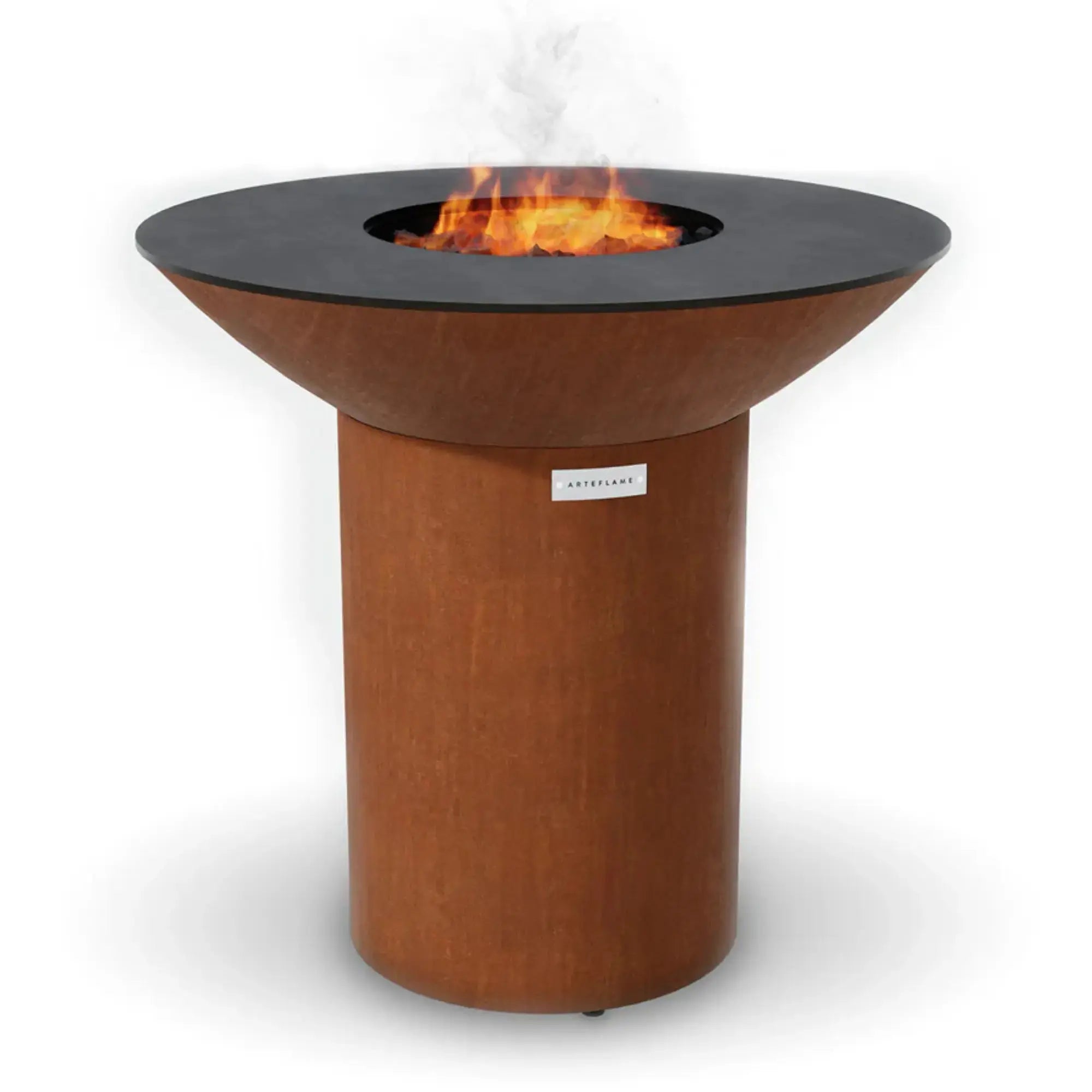 Arteflame 40" Flat Top Grill with High Round Base Arteflame