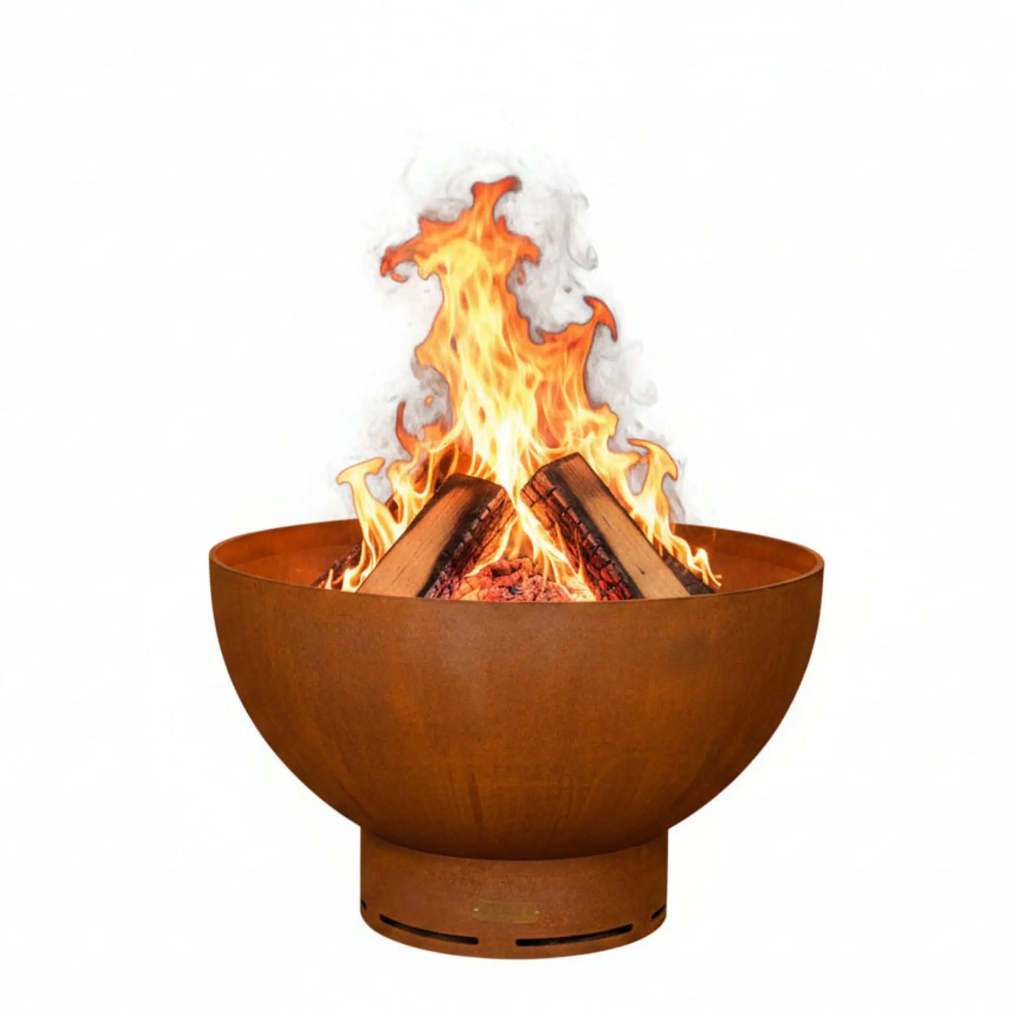 Crater 36" Round Wood Fire Pit – Carbon Steel by Fire Pit Art Fire Pit Art