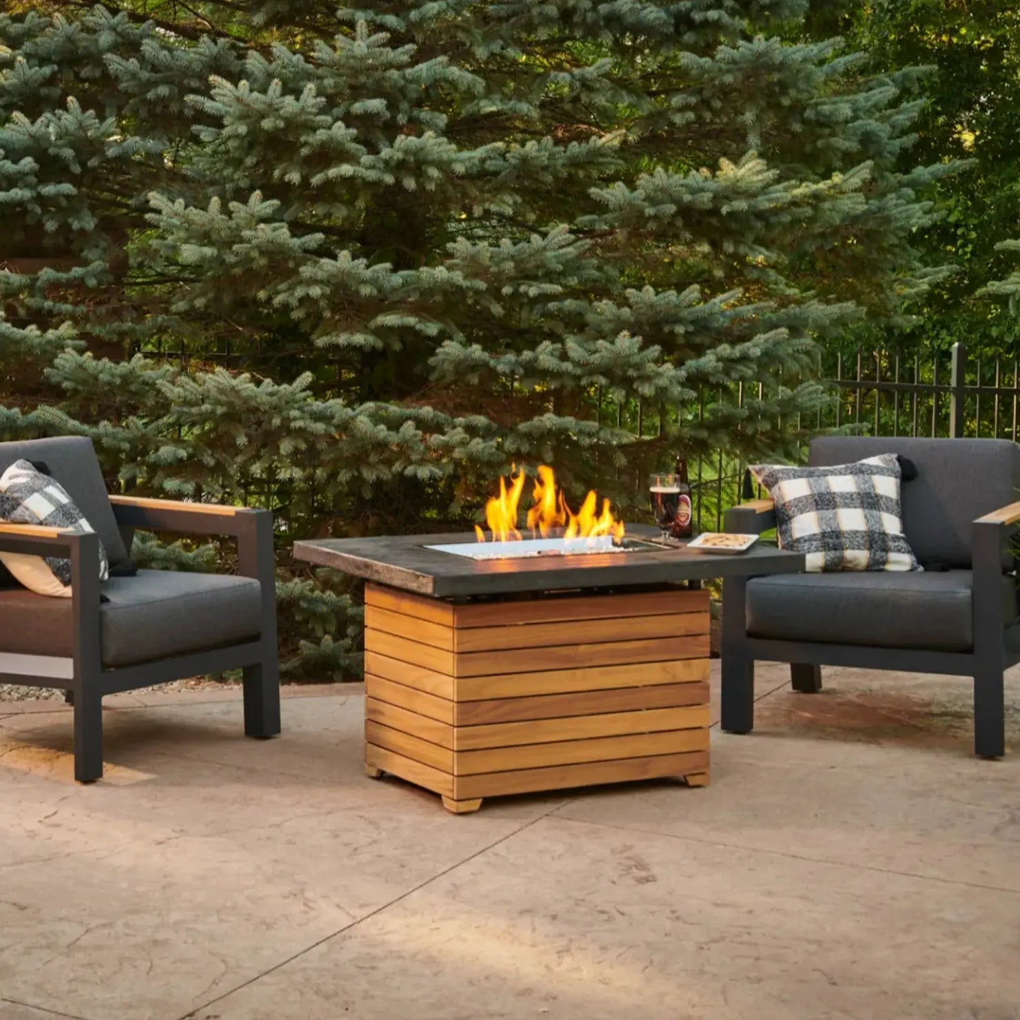 Darien 42″ Rectangular Gas Fire Pit Table – The Outdoor GreatRoom Company The Outdoor GreatRoom Company