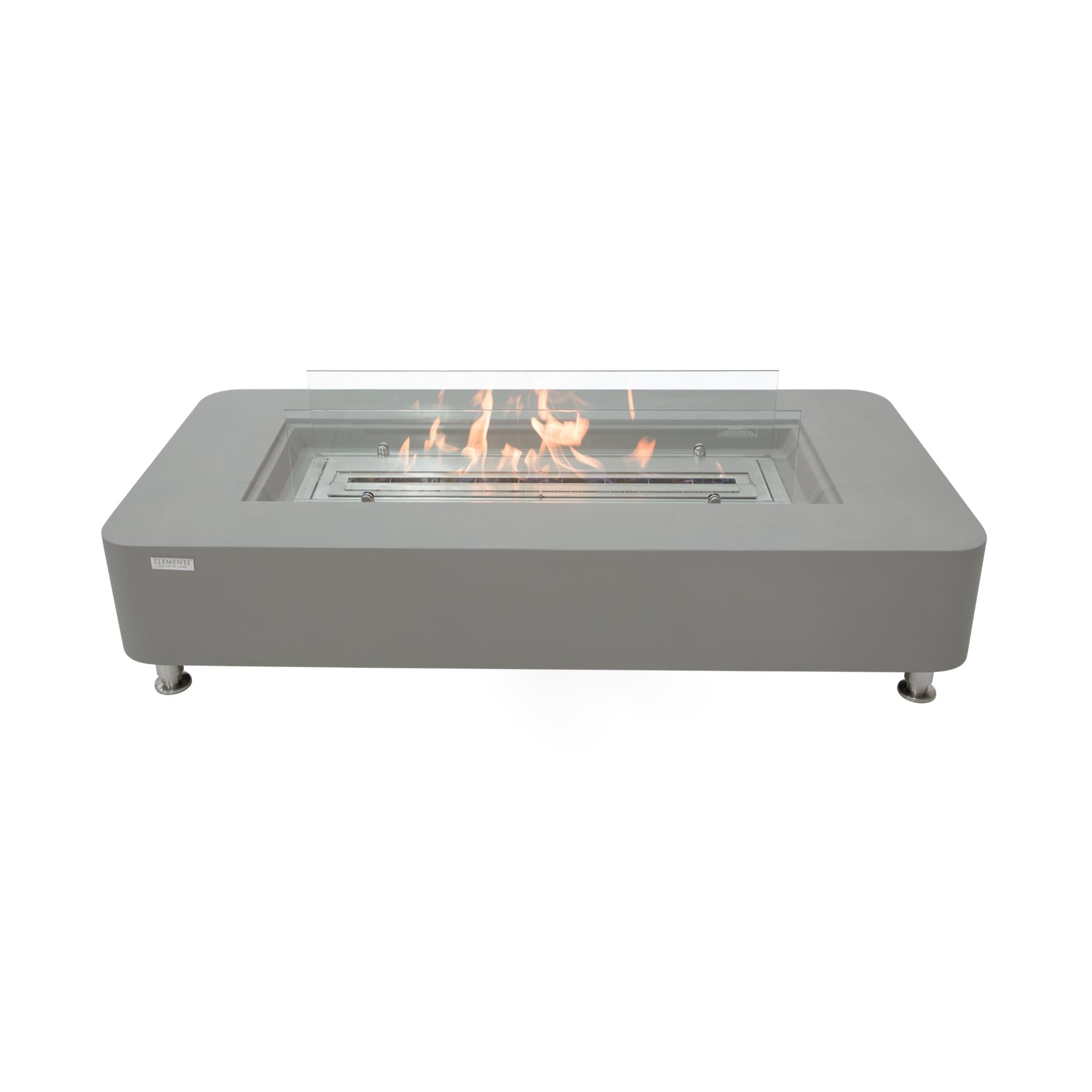 Sydney 62″ Rectangular Concrete Ethanol Fire Table – Elementi