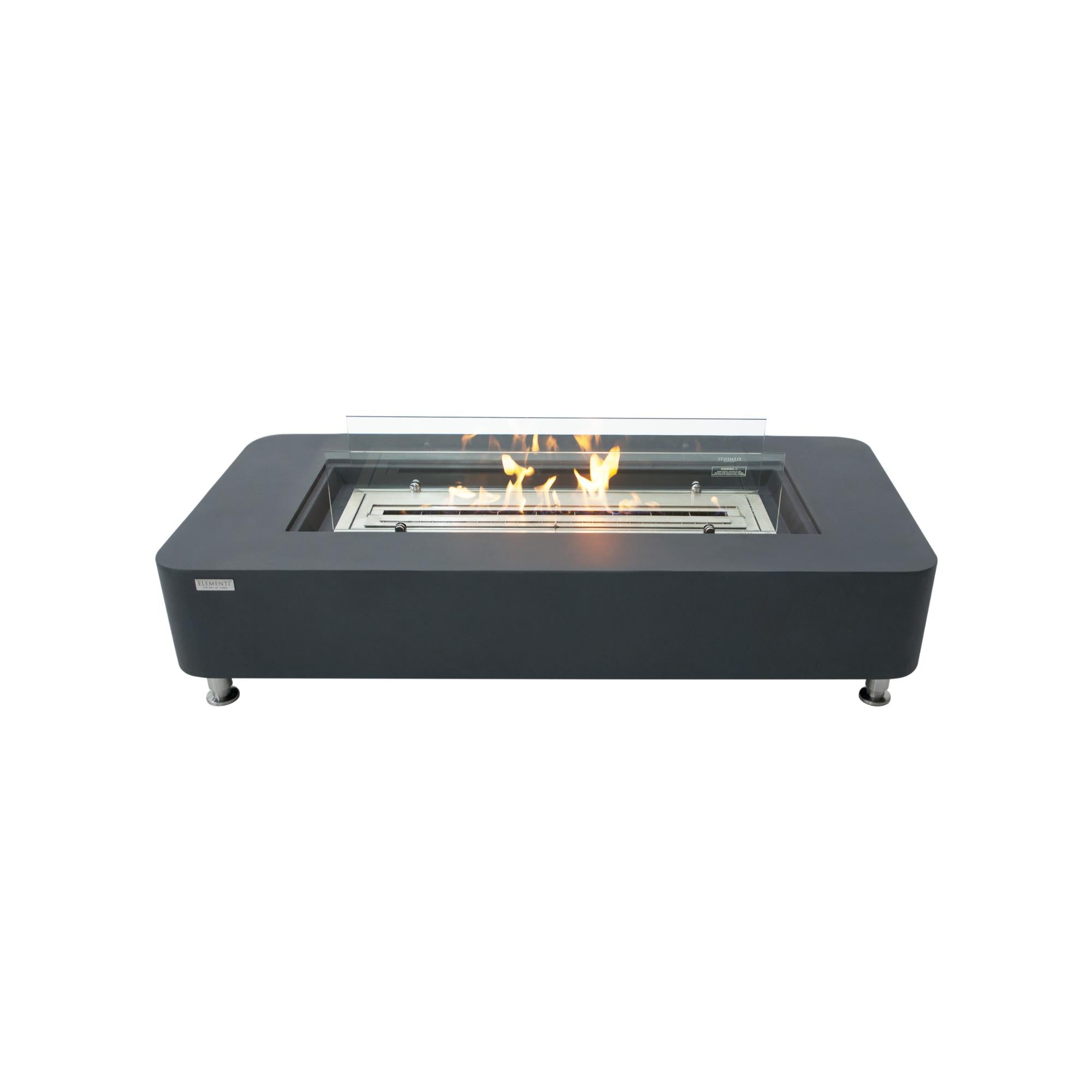 Sydney 62″ Rectangular Concrete Ethanol Fire Table – Elementi