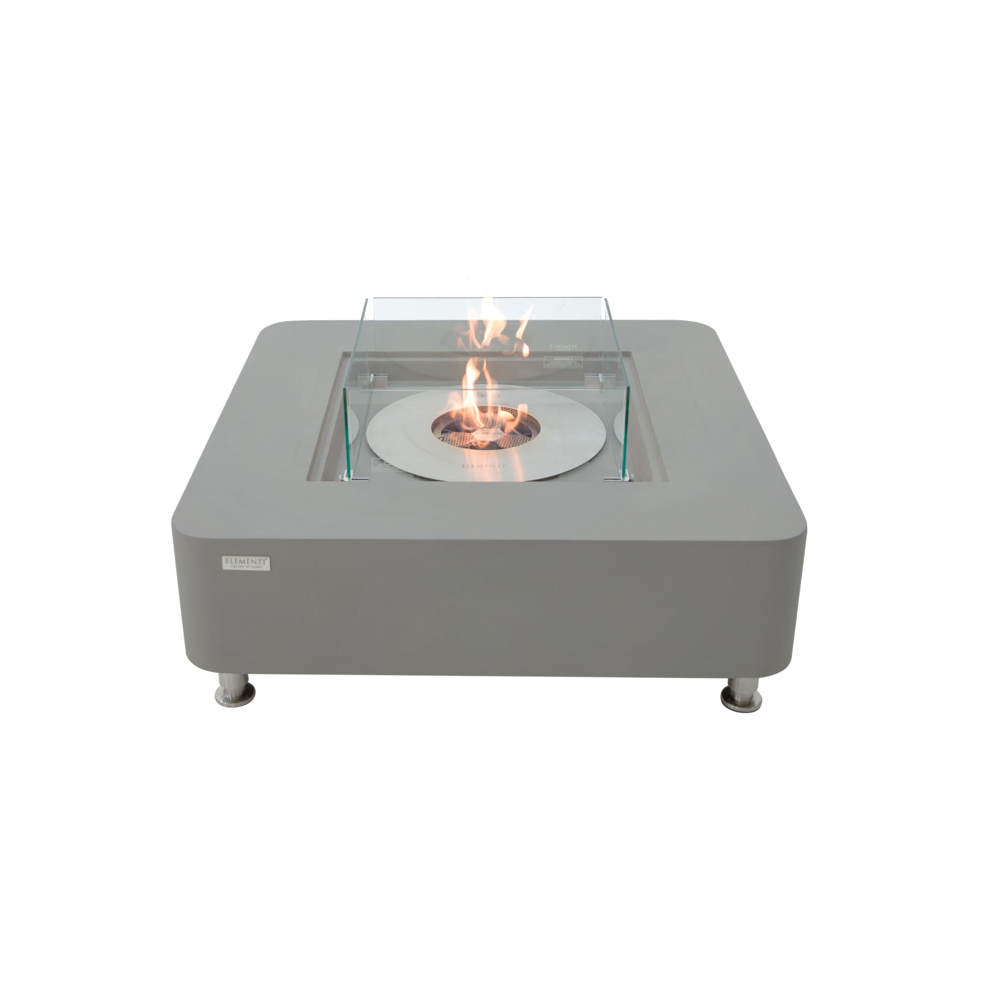 Perth 40″ Square Concrete Ethanol Fire Table – Elementi