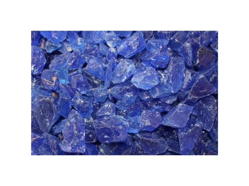 Ocean Blue Classic Fireglass – ½” Crushed (25 lb Tub)