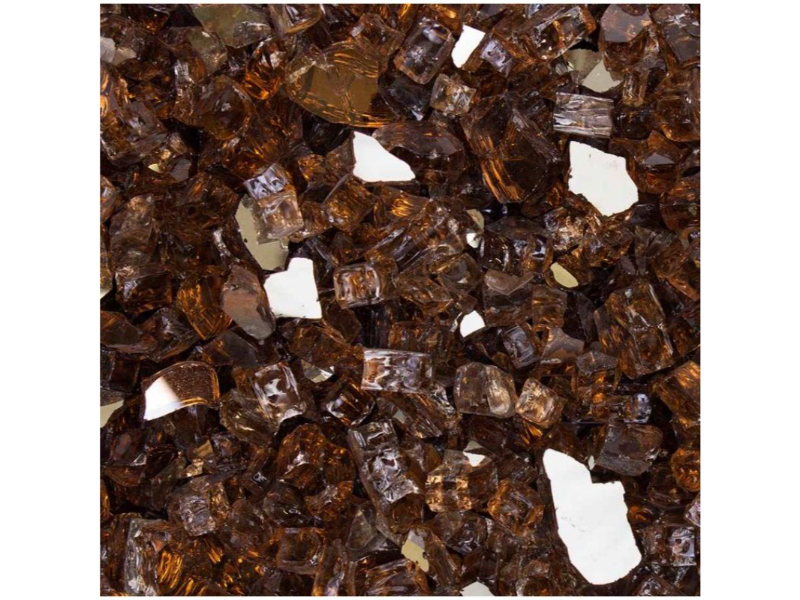 Copper Reflective Fireglass – ½” Crushed (25 lb Tub)