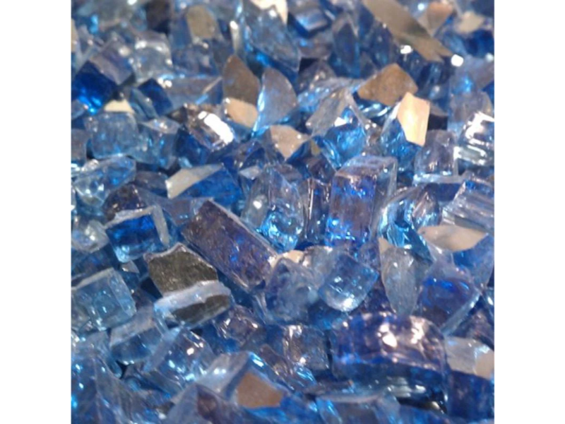 Cobalt Reflective Fireglass – ½” Crushed (25 lb Tub)