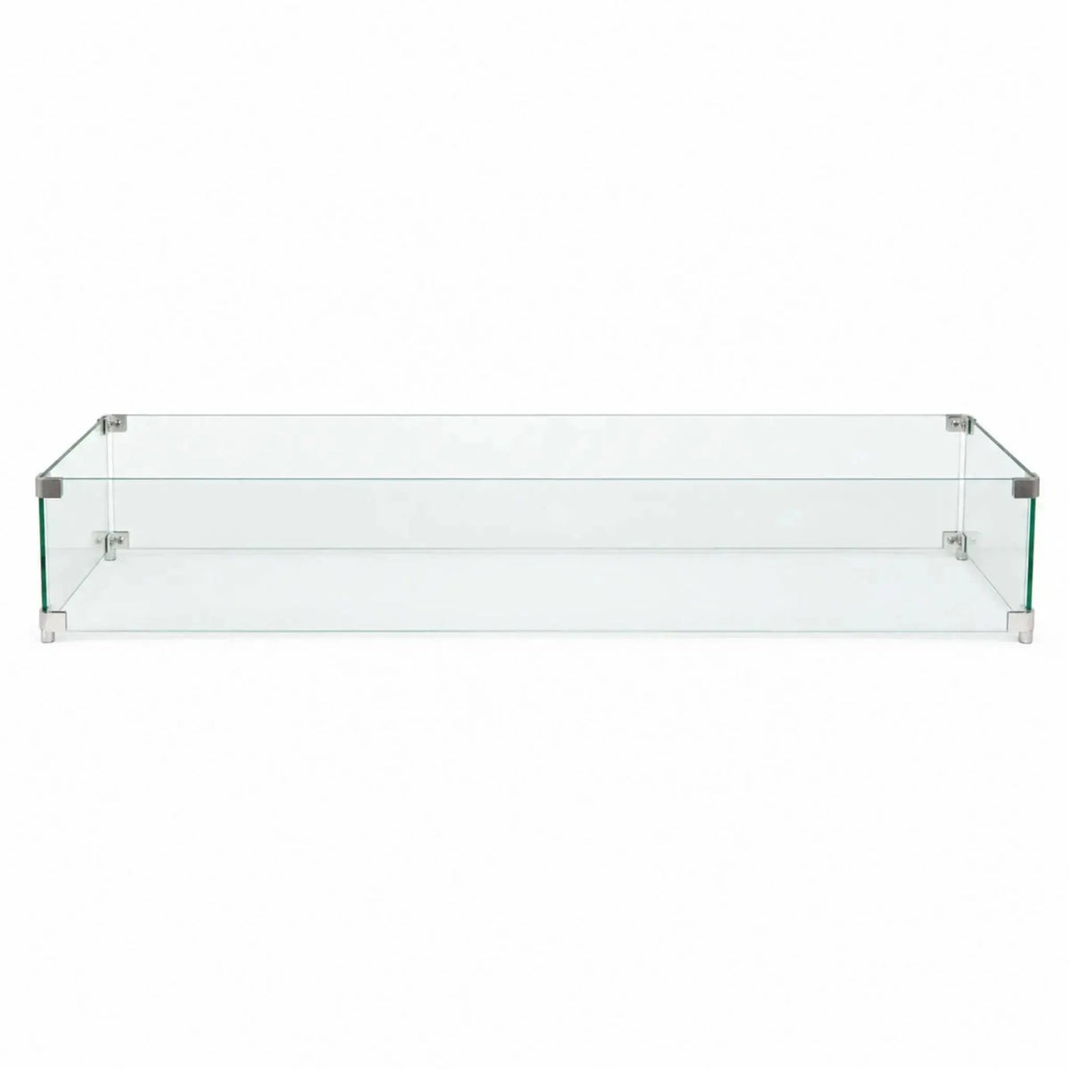 48″ x 14″ Rectangular Tempered Glass Fire Pit Wind Guard - Flame Havens Flame Havens