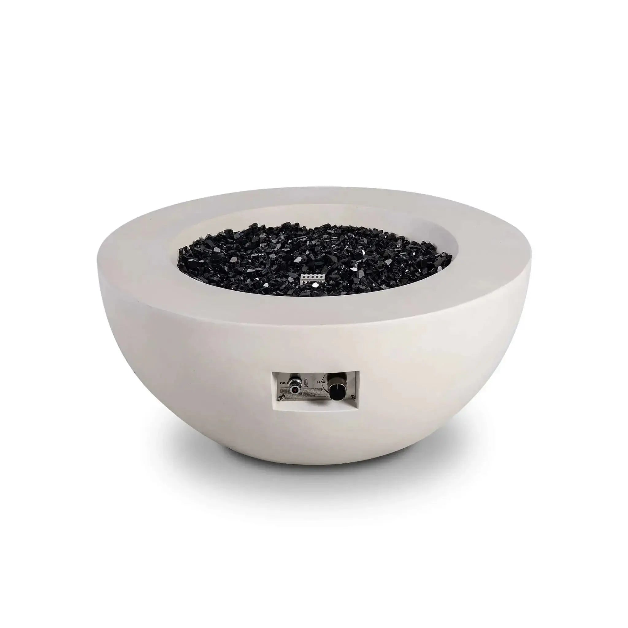 Refuge 36″ Round GFRC Concrete Natural Gas Fire Pit - Flame Havens Flame Havens