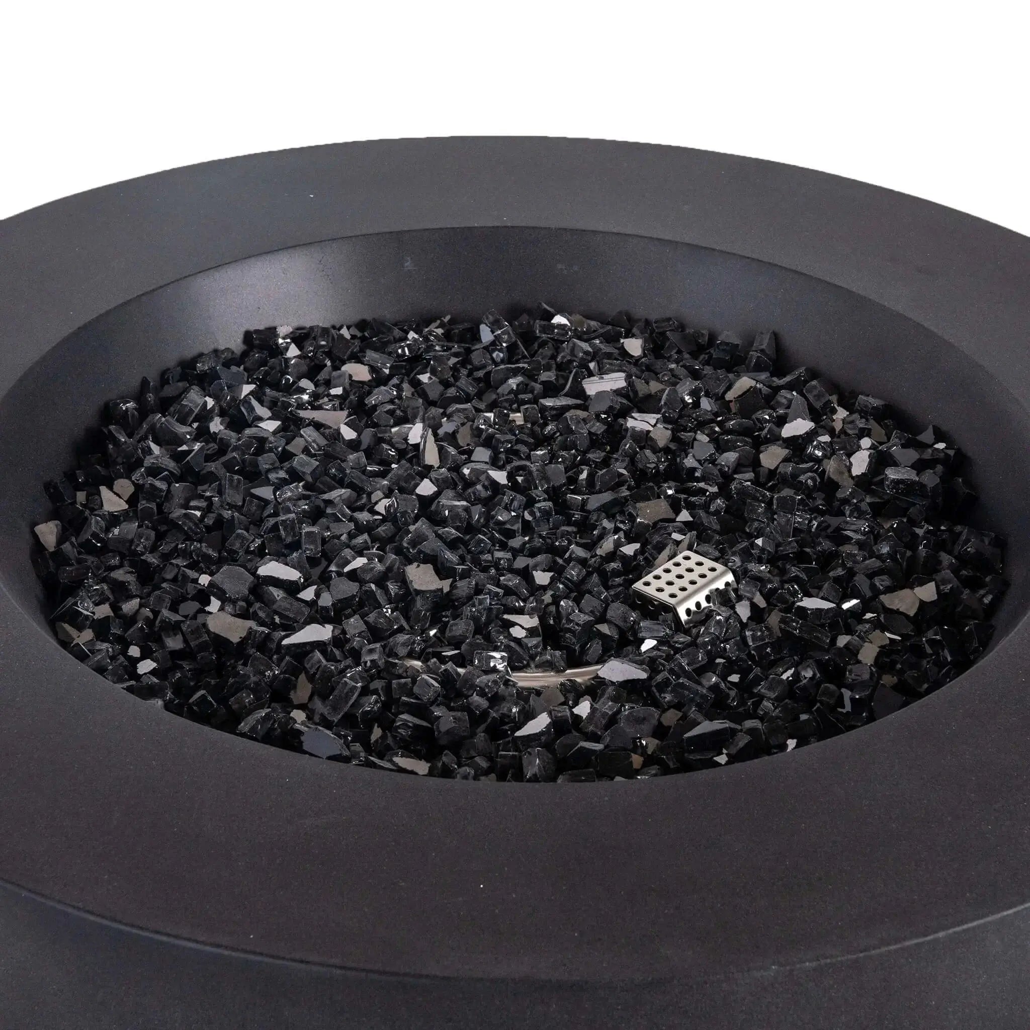 Refuge 36″ Round GFRC Concrete Propane Fire Pit with Hidden Tank Drawer – Flame Havens Flame Havens