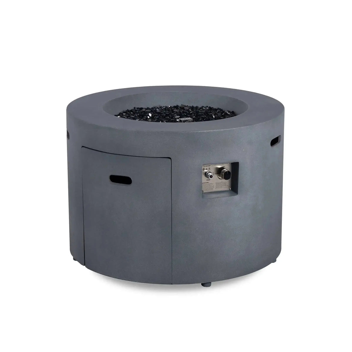 Refuge 36″ Round GFRC Concrete Propane Fire Pit with Hidden Tank Drawer – Flame Havens Flame Havens