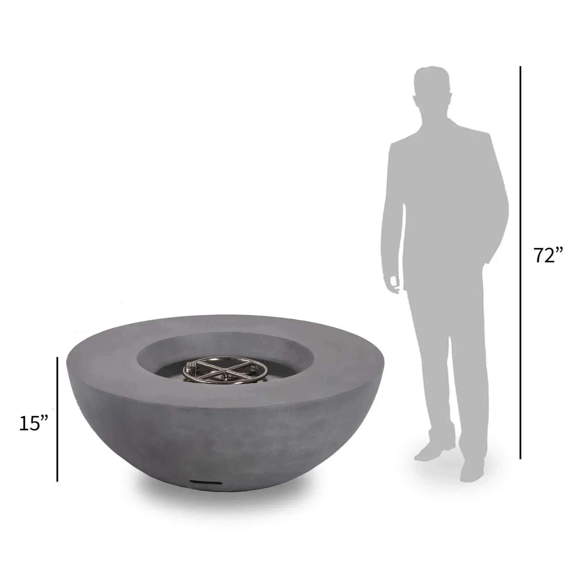 Refuge 43″ Round GFRC Concrete Natural Gas Fire Pit - Flame Havens Flame Havens