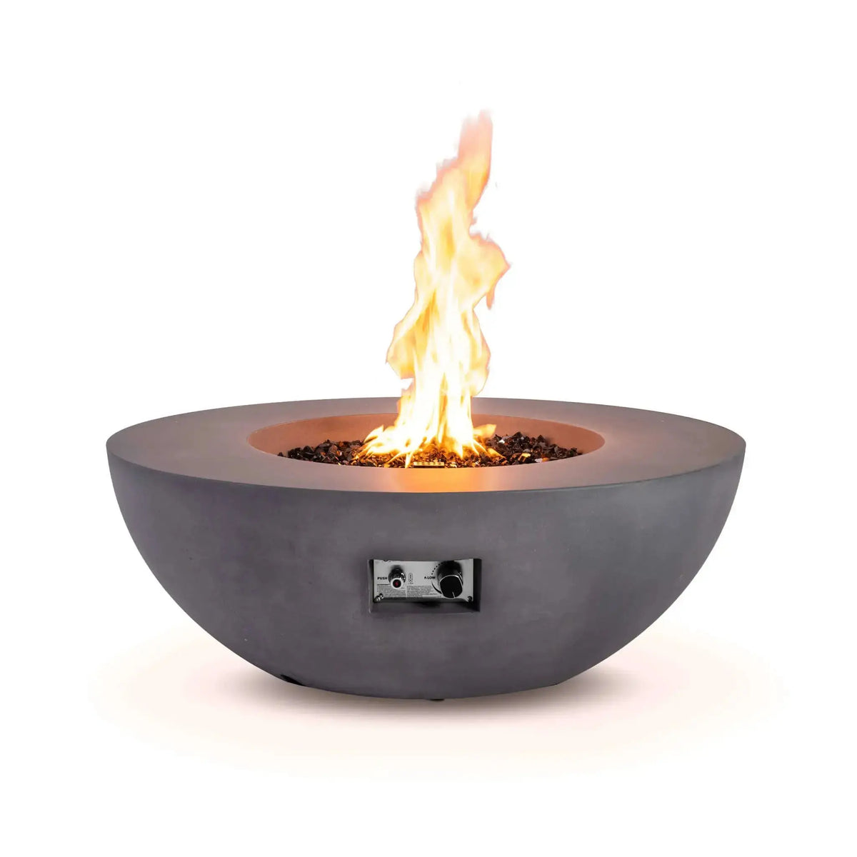 Refuge 43″ Round GFRC Concrete Natural Gas Fire Pit - Flame Havens Flame Havens