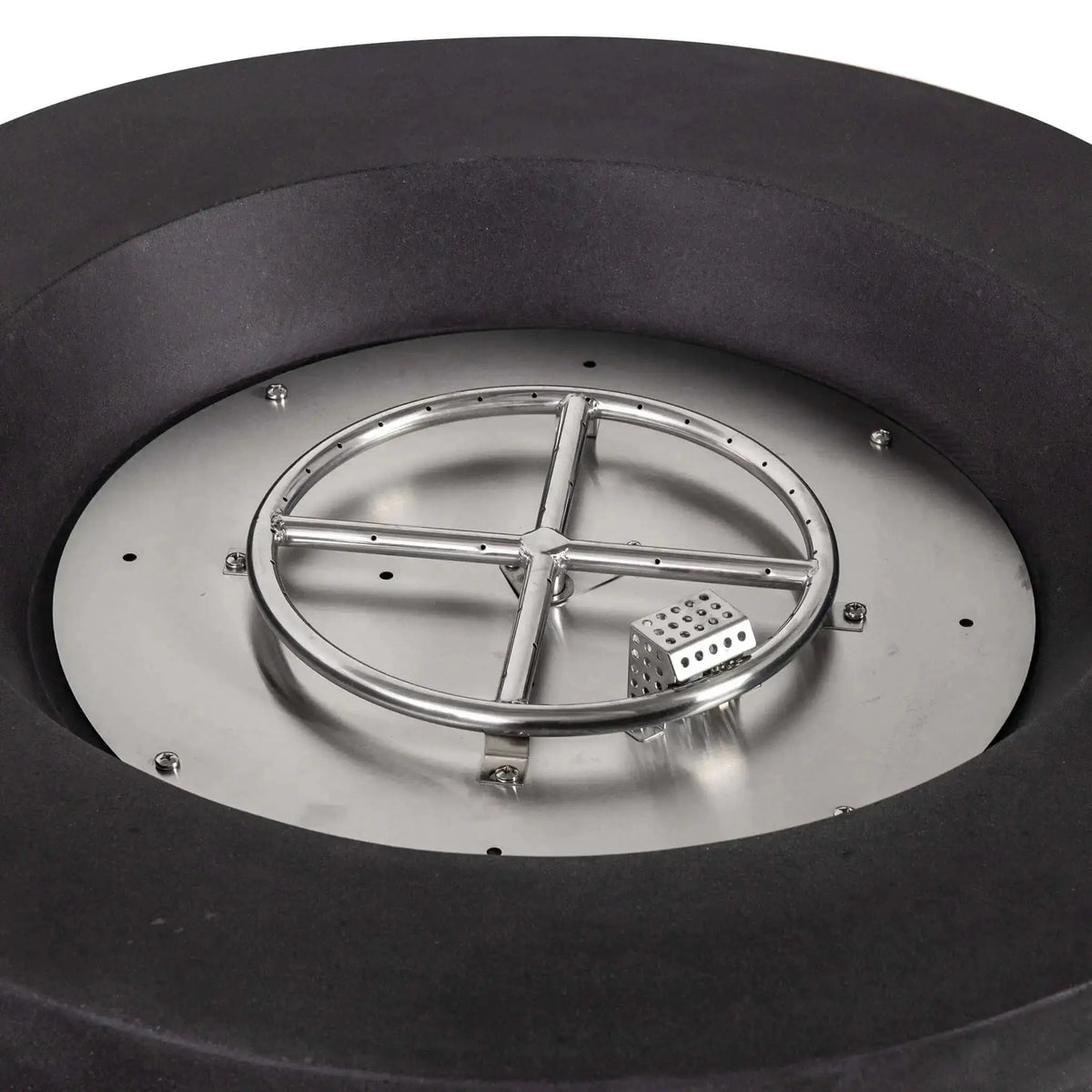 Refuge 43″ Round GFRC Concrete Propane Fire Pit with Hidden Tank Drawer – Flame Havens Flame Havens