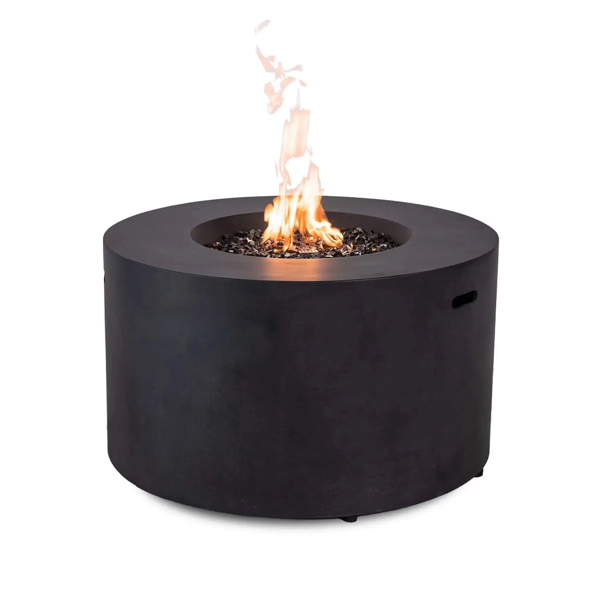 Refuge 43″ Round GFRC Concrete Propane Fire Pit with Hidden Tank Drawer – Flame Havens Flame Havens