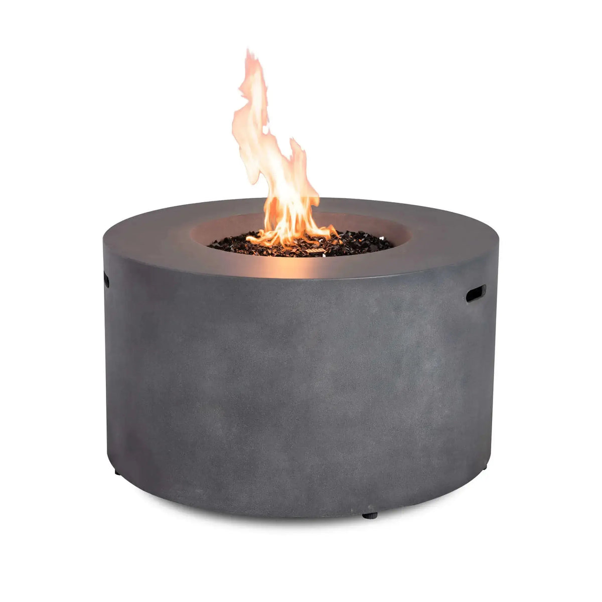 Refuge 43″ Round GFRC Concrete Propane Fire Pit with Hidden Tank Drawer – Flame Havens Flame Havens