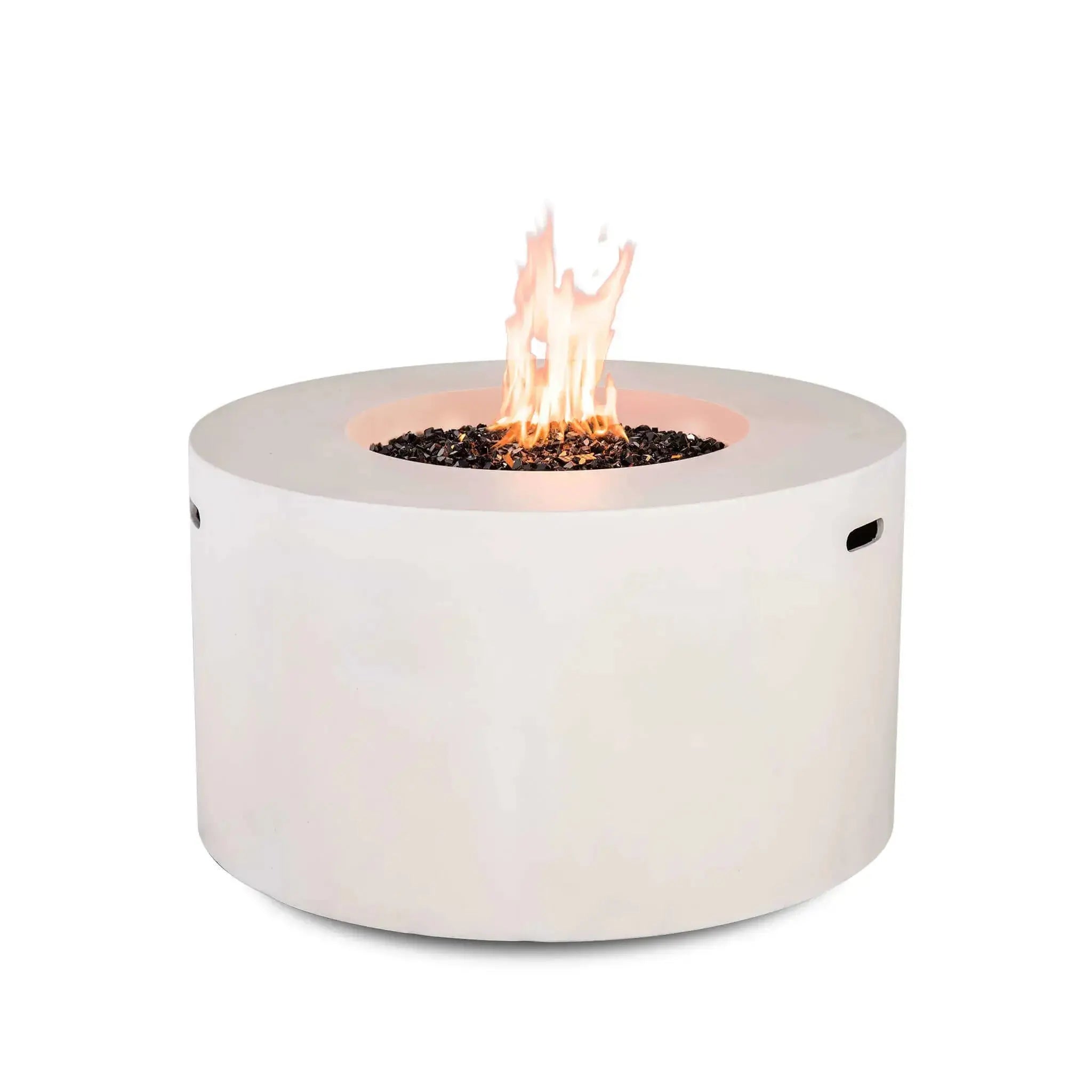Refuge 43″ Round GFRC Concrete Propane Fire Pit with Hidden Tank Drawer – Flame Havens Flame Havens
