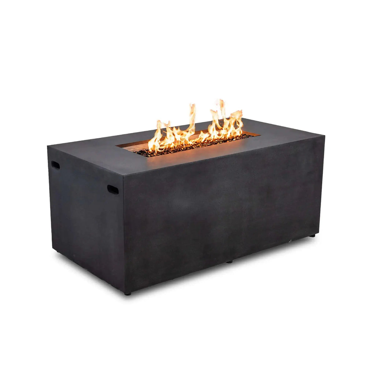 Refuge 56″ x 30″ Rectangular GFRC Concrete Propane Fire Pit with Hidden Tank Drawer – Flame Havens Flame Havens