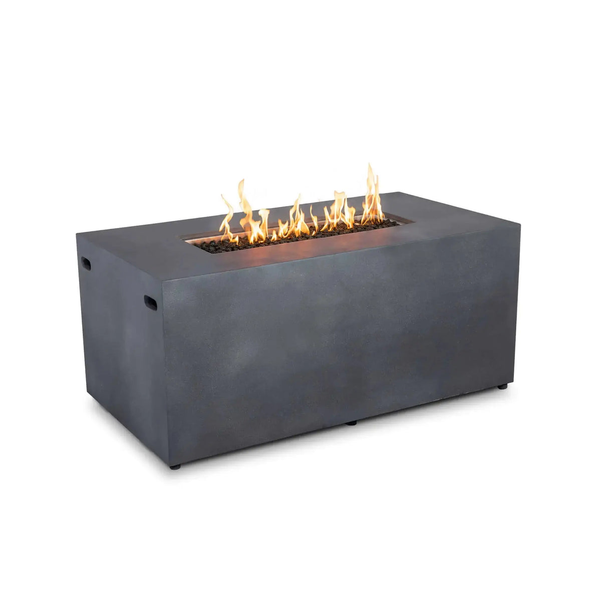 Refuge 56″ x 30″ Rectangular GFRC Concrete Propane Fire Pit with Hidden Tank Drawer – Flame Havens Flame Havens