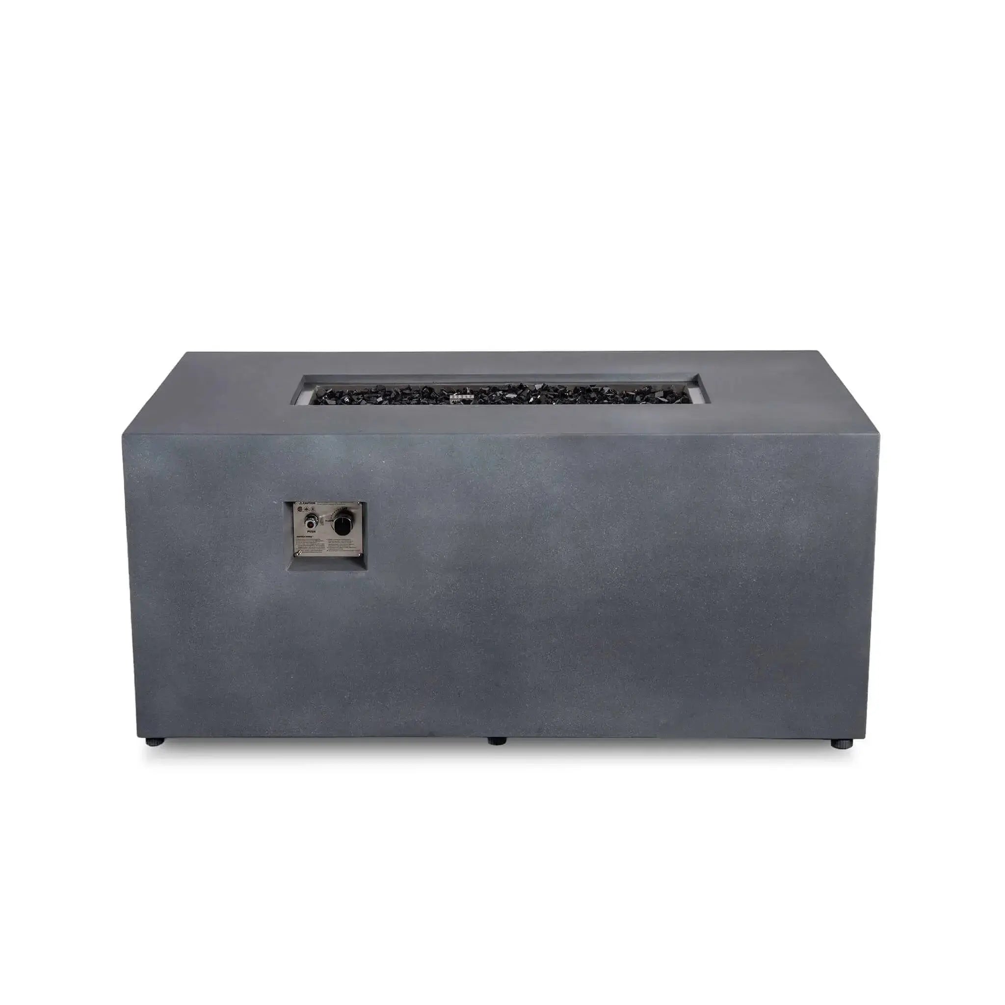 Refuge 56″ x 30″ Rectangular GFRC Concrete Propane Fire Pit with Hidden Tank Drawer – Flame Havens Flame Havens