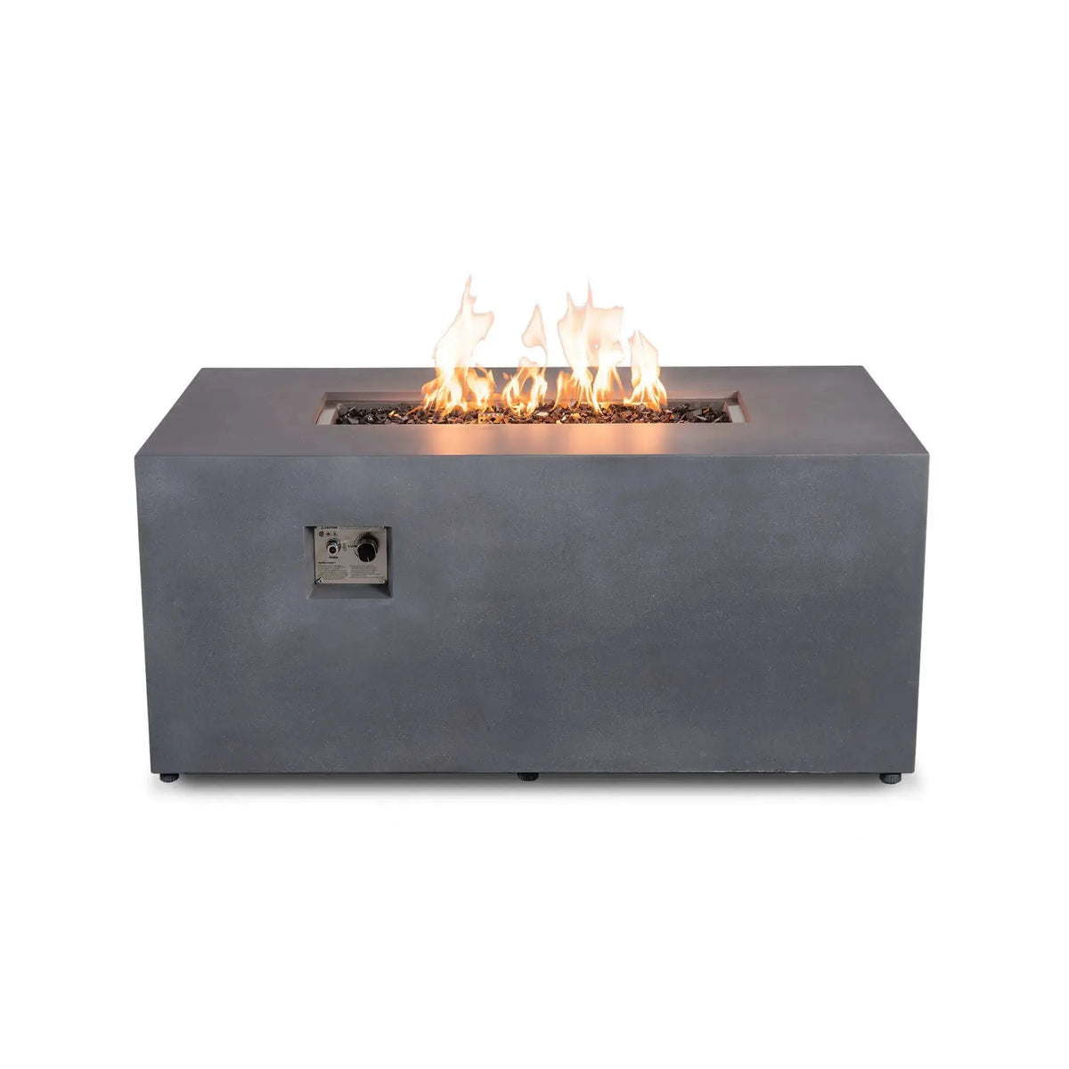 Refuge 56″ x 30″ Rectangular GFRC Concrete Propane Fire Pit with Hidden Tank Drawer – Flame Havens Flame Havens