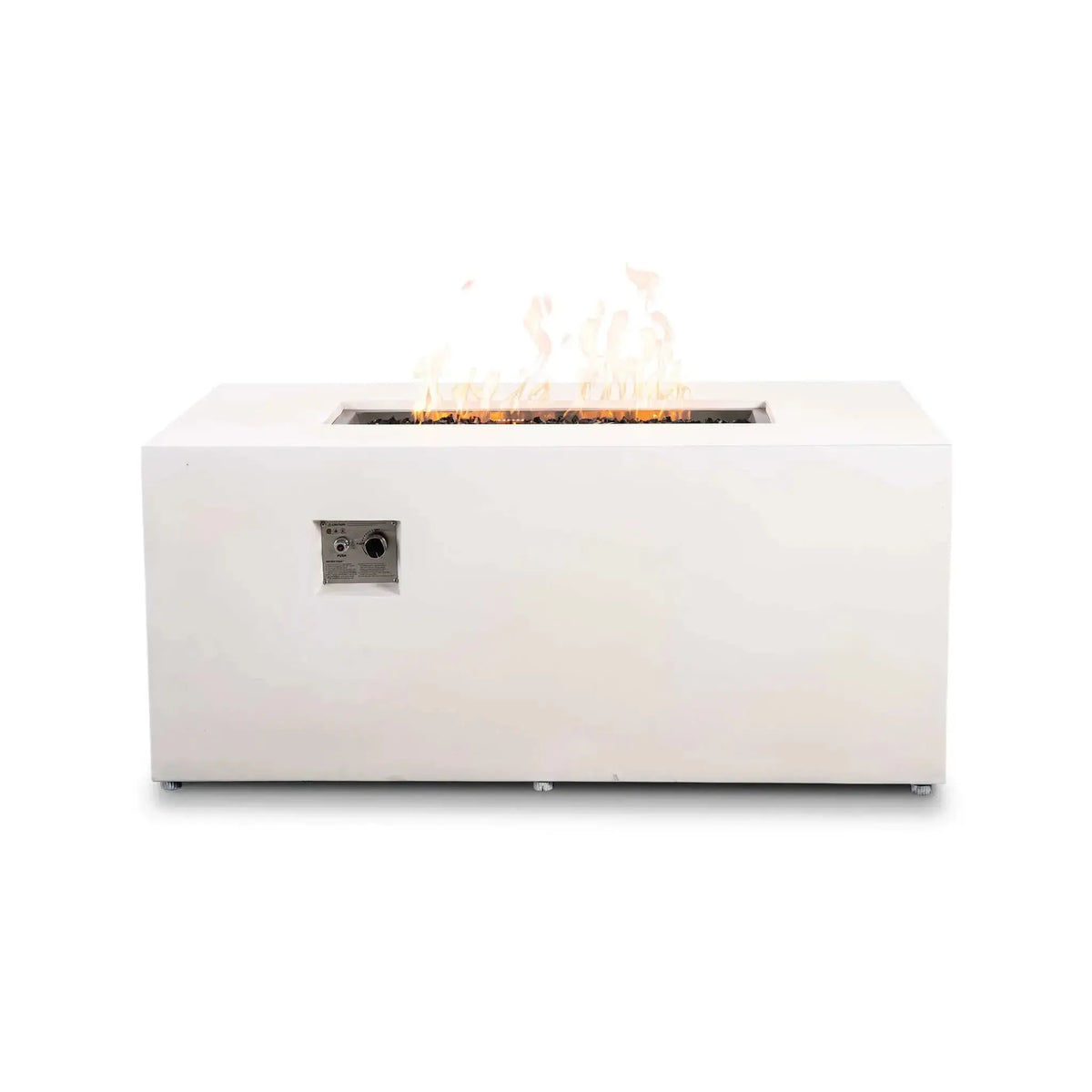 Refuge 56″ x 30″ Rectangular GFRC Concrete Propane Fire Pit with Hidden Tank Drawer – Flame Havens Flame Havens
