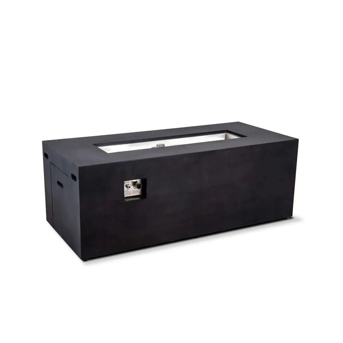 Refuge 68″ x 30″ Rectangular GFRC Concrete Propane Fire Pit with Hidden Tank Drawer – Flame Havens Flame Havens