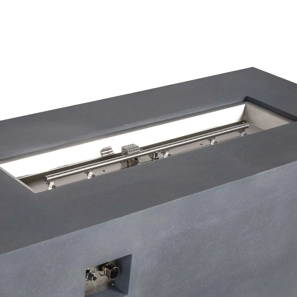Refuge 68″ x 30″ Rectangular GFRC Concrete Propane Fire Pit with Hidden Tank Drawer – Flame Havens Flame Havens