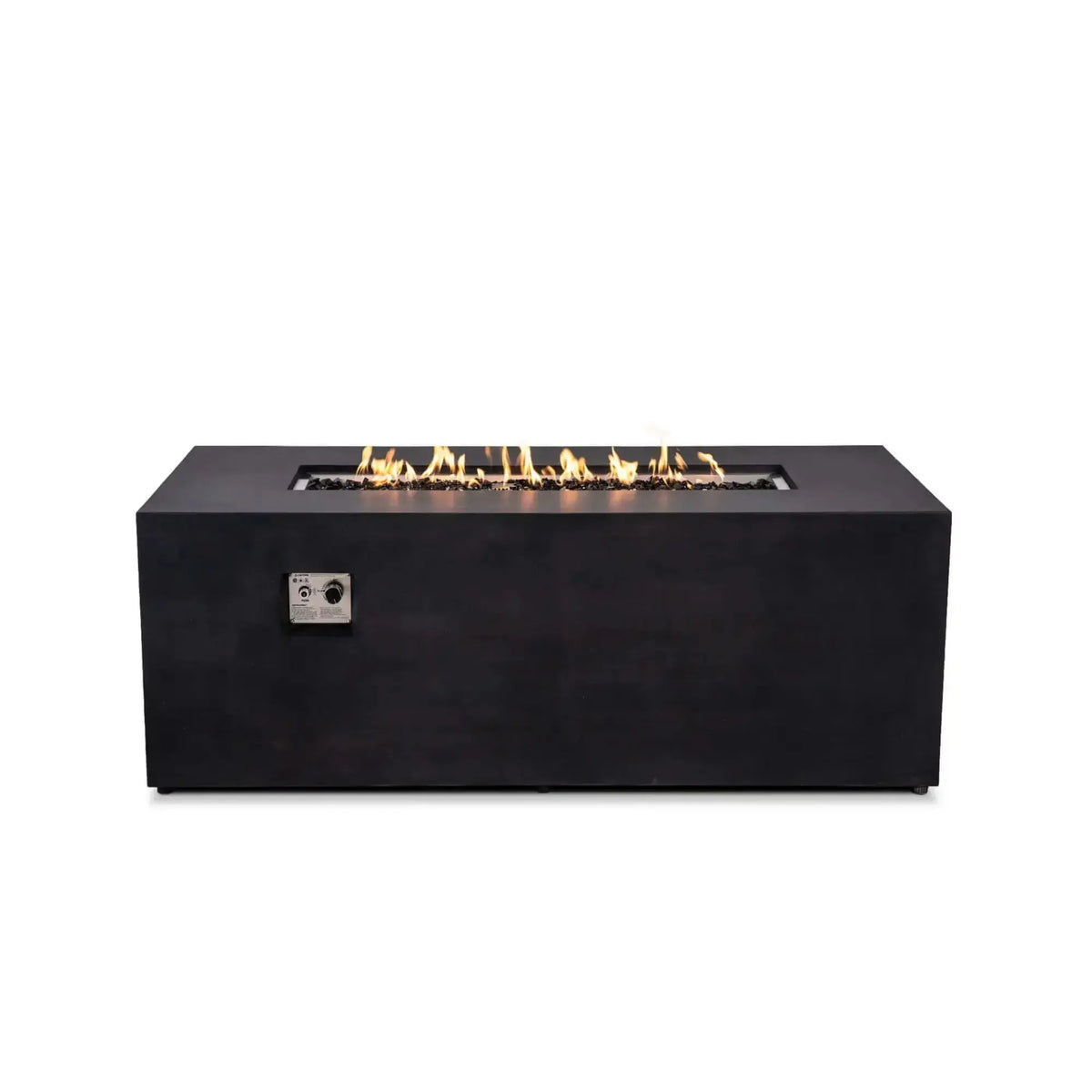 Refuge 68″ x 30″ Rectangular GFRC Concrete Propane Fire Pit with Hidden Tank Drawer – Flame Havens Flame Havens