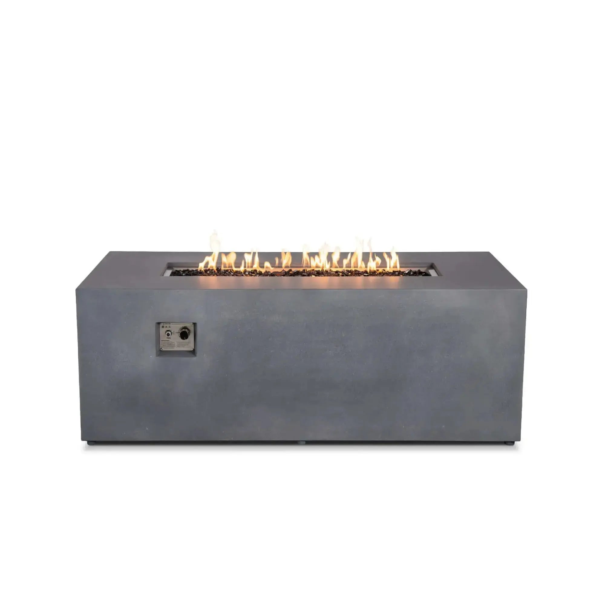 Refuge 68″ x 30″ Rectangular GFRC Concrete Propane Fire Pit with Hidden Tank Drawer – Flame Havens Flame Havens