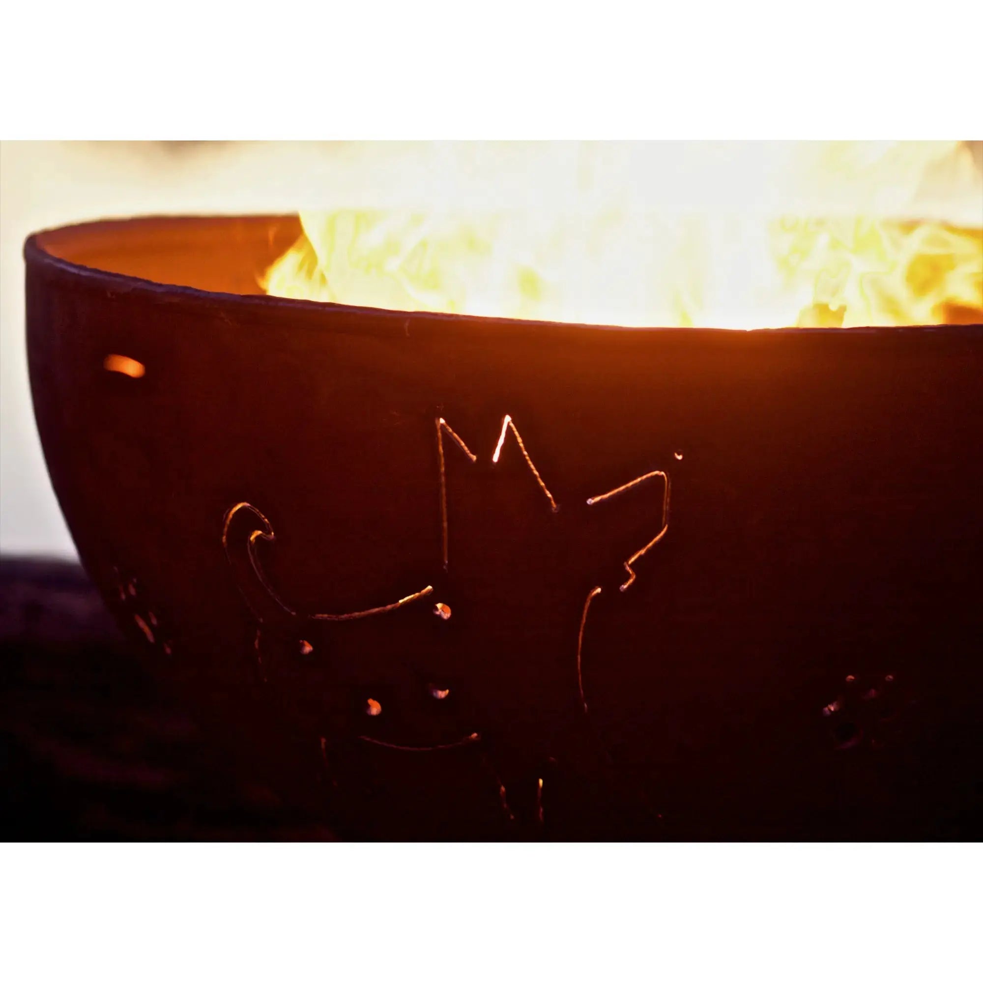 Funky Dog 36″ Round Wood Burning Fire Pit – Carbon Steel by Fire Pit Art Fire Pit Art