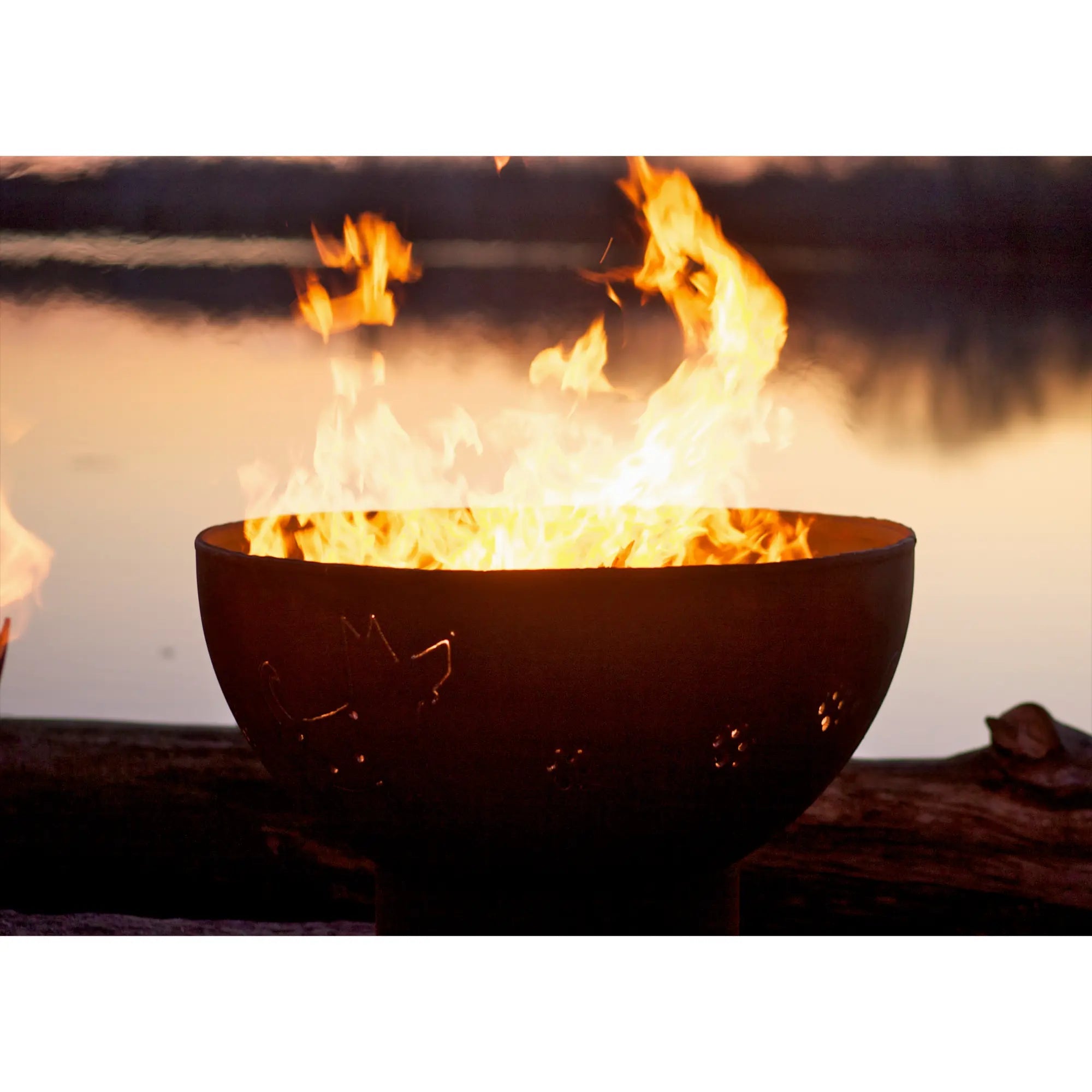 Funky Dog 36″ Round Wood Burning Fire Pit – Carbon Steel by Fire Pit Art Fire Pit Art