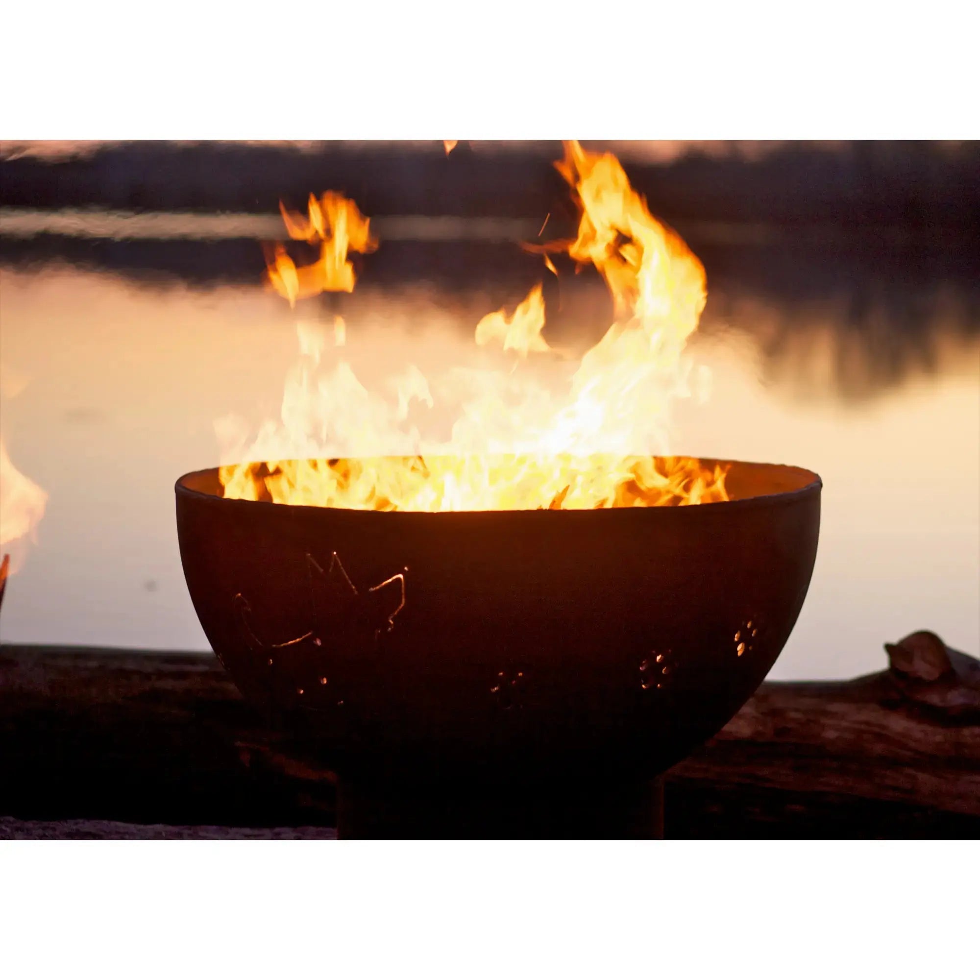 Funky Dog 36″ Round Wood Burning Fire Pit – Carbon Steel by Fire Pit Art Fire Pit Art