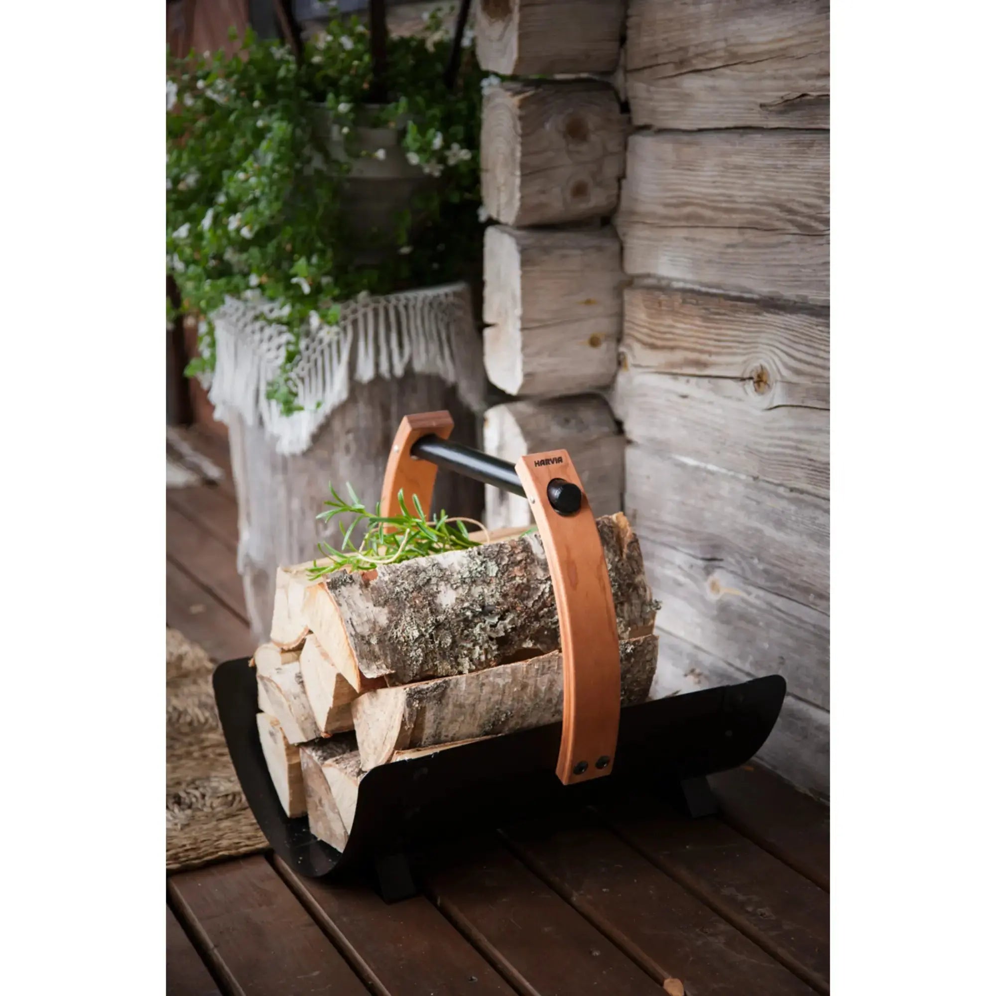 Harvia Wood-Burning Sauna Stove Firewood Carrier, Black (SASPO102) Harvia