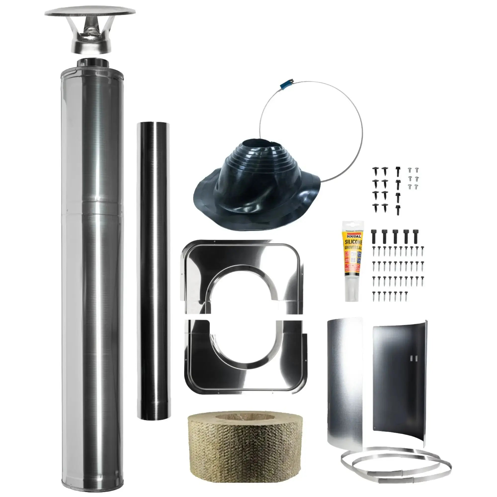 Harvia Sauna Wood Stove Chimney Kit, 1500mm, Stainless Steel (WHP1500M) Harvia