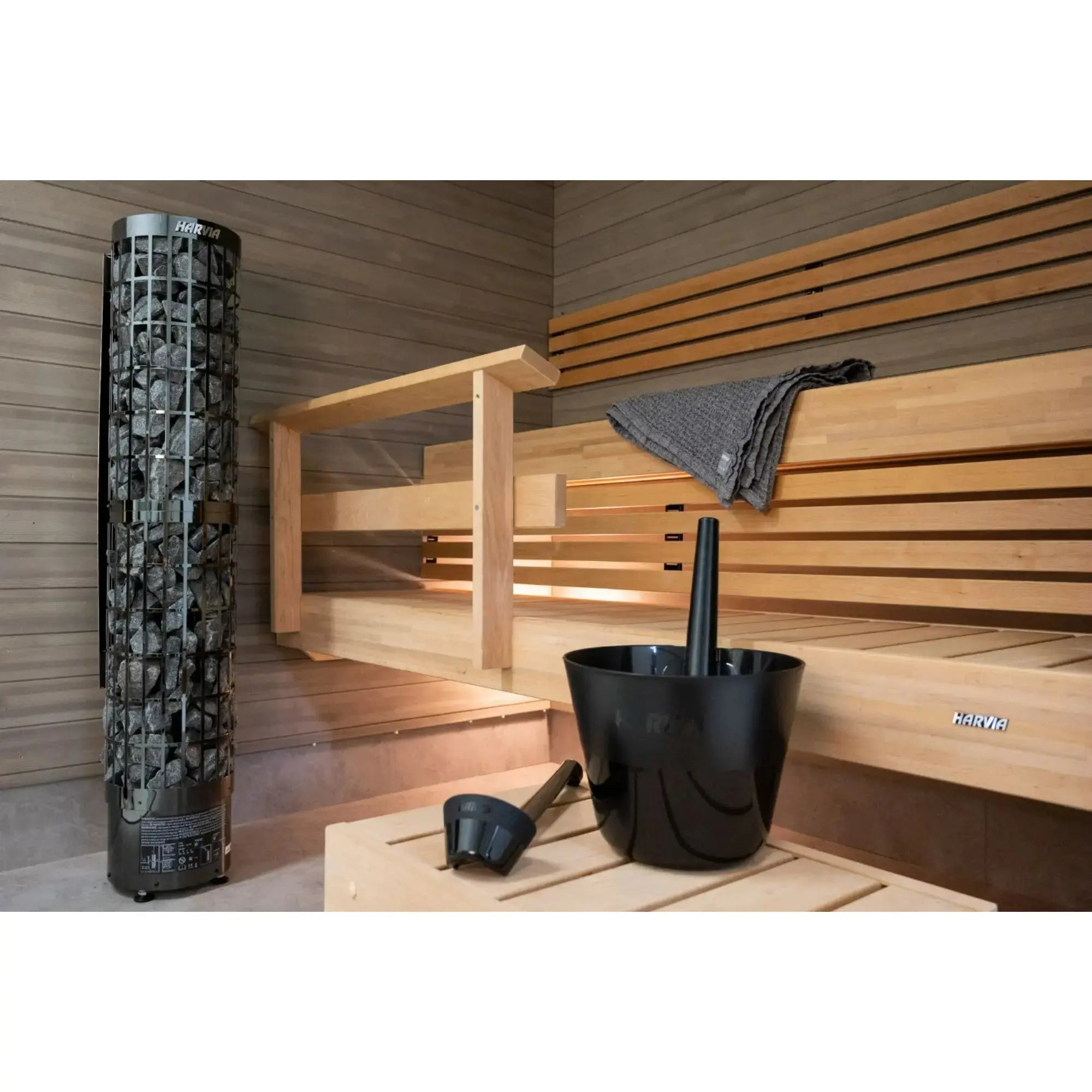 Harvia Sauna Bucket and Ladle Set, 7L & 200mL, Black (SA009) Harvia