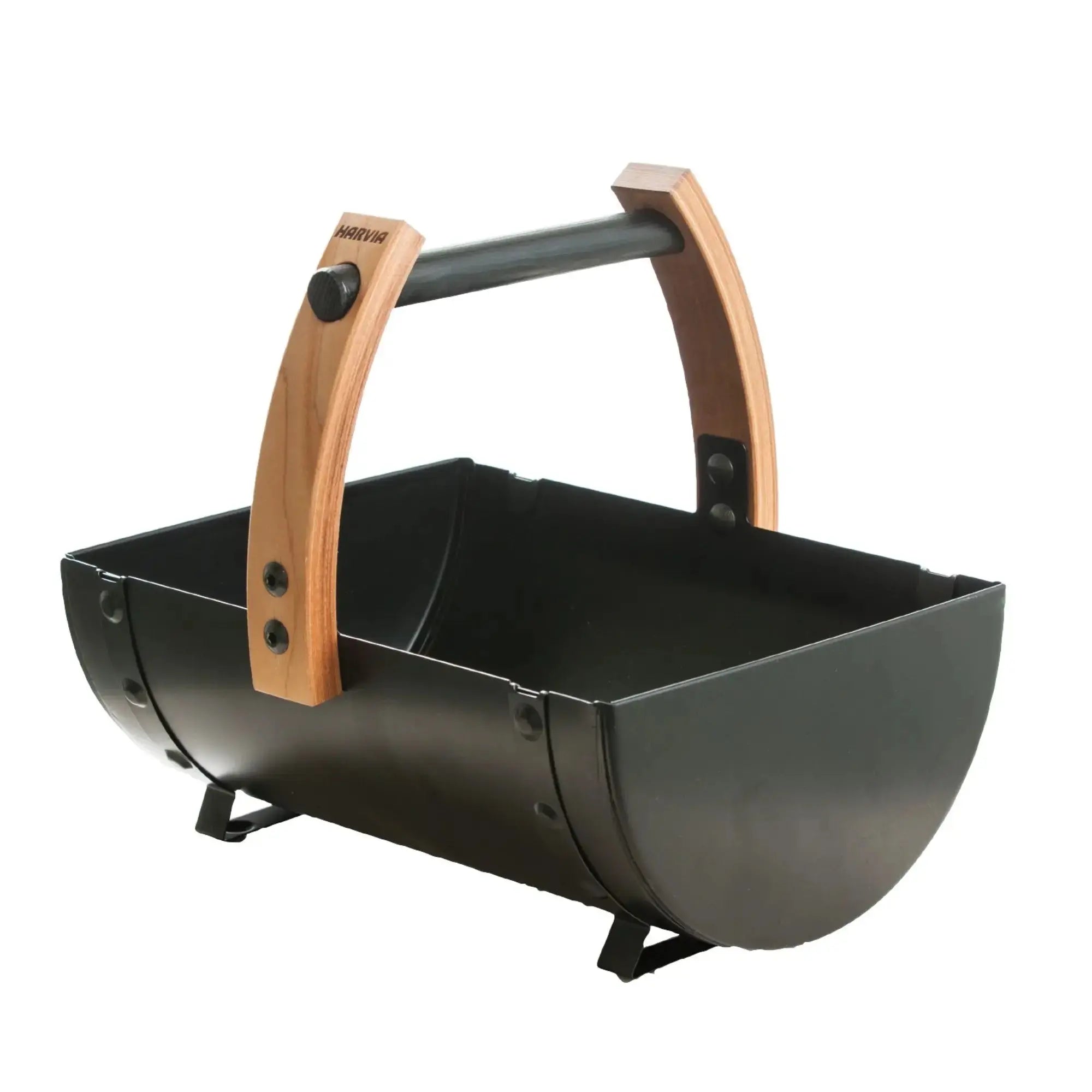 Harvia Sauna Bucket, Black Steel w/ Thermo-Aspen (SASPO100) Harvia