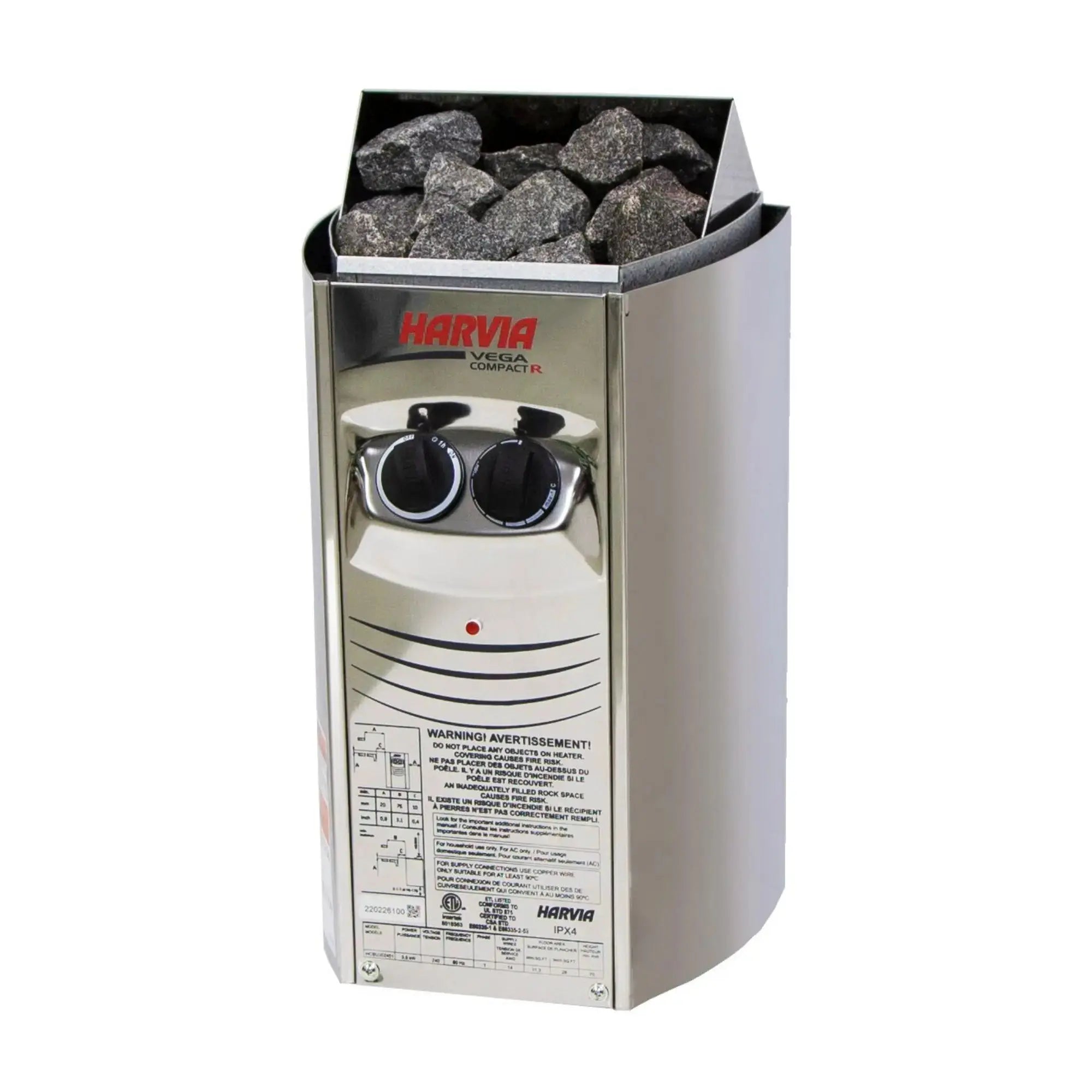 Harvia Vega Compact 3500 3.5 kW Electric Sauna Heater with Built-In Controls Harvia