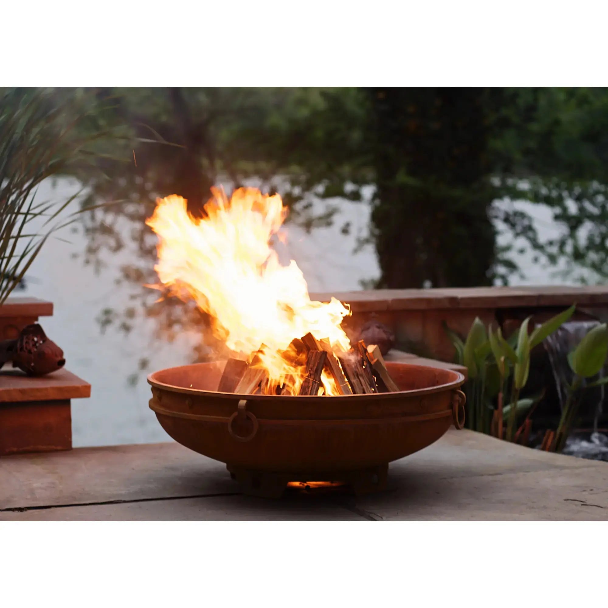 Emperor 37″ Round Wood Burning Fire Pit – Carbon Steel by Fire Pit Art Fire Pit Art
