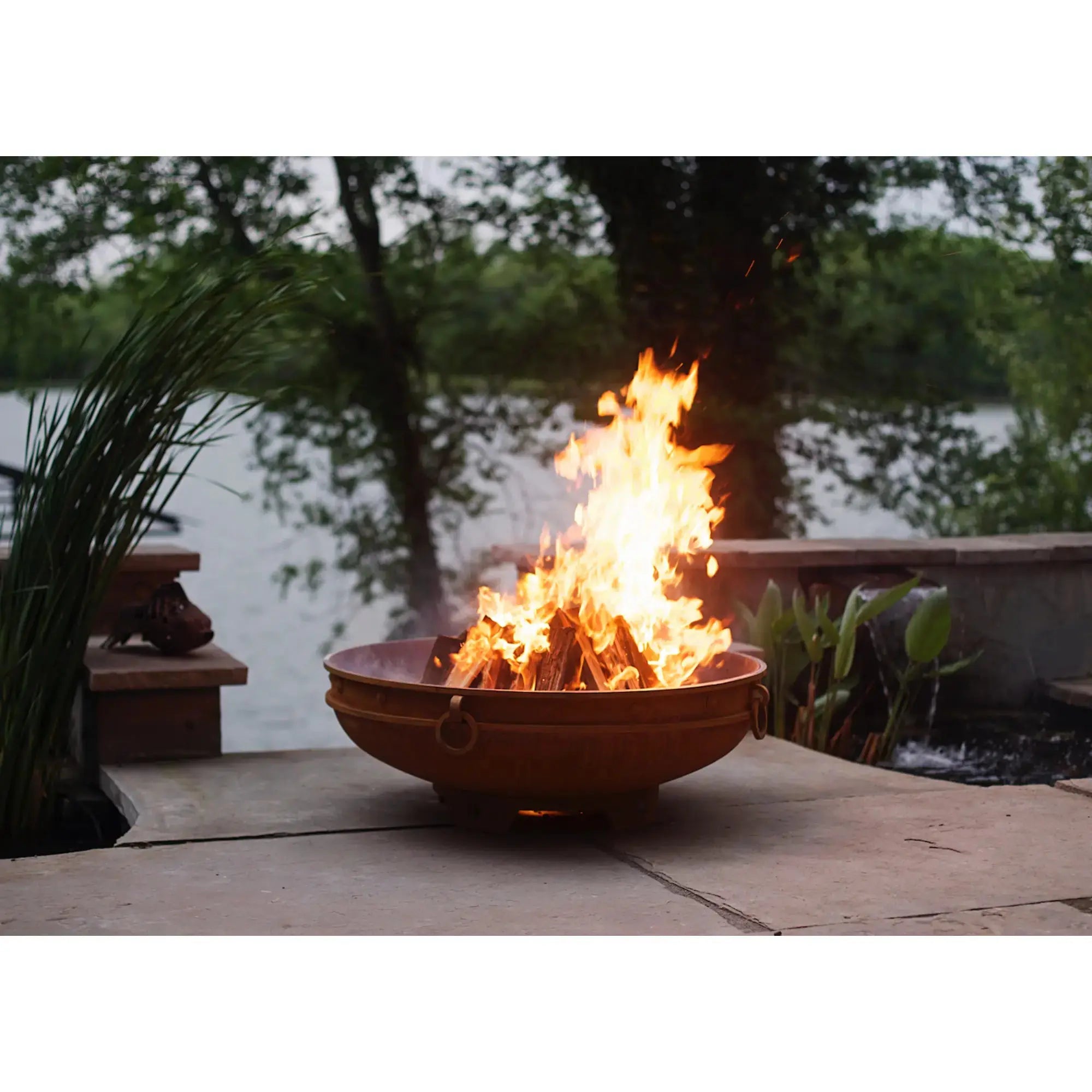 Emperor 37″ Round Wood Burning Fire Pit – Carbon Steel by Fire Pit Art Fire Pit Art